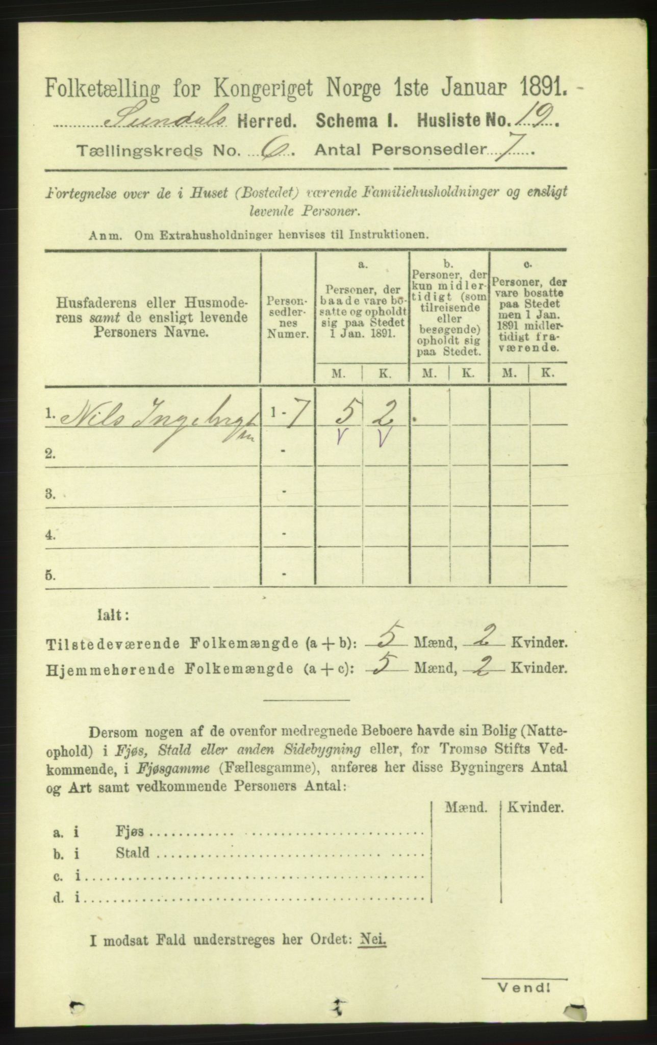 RA, 1891 census for 1563 Sunndal, 1891, p. 1569