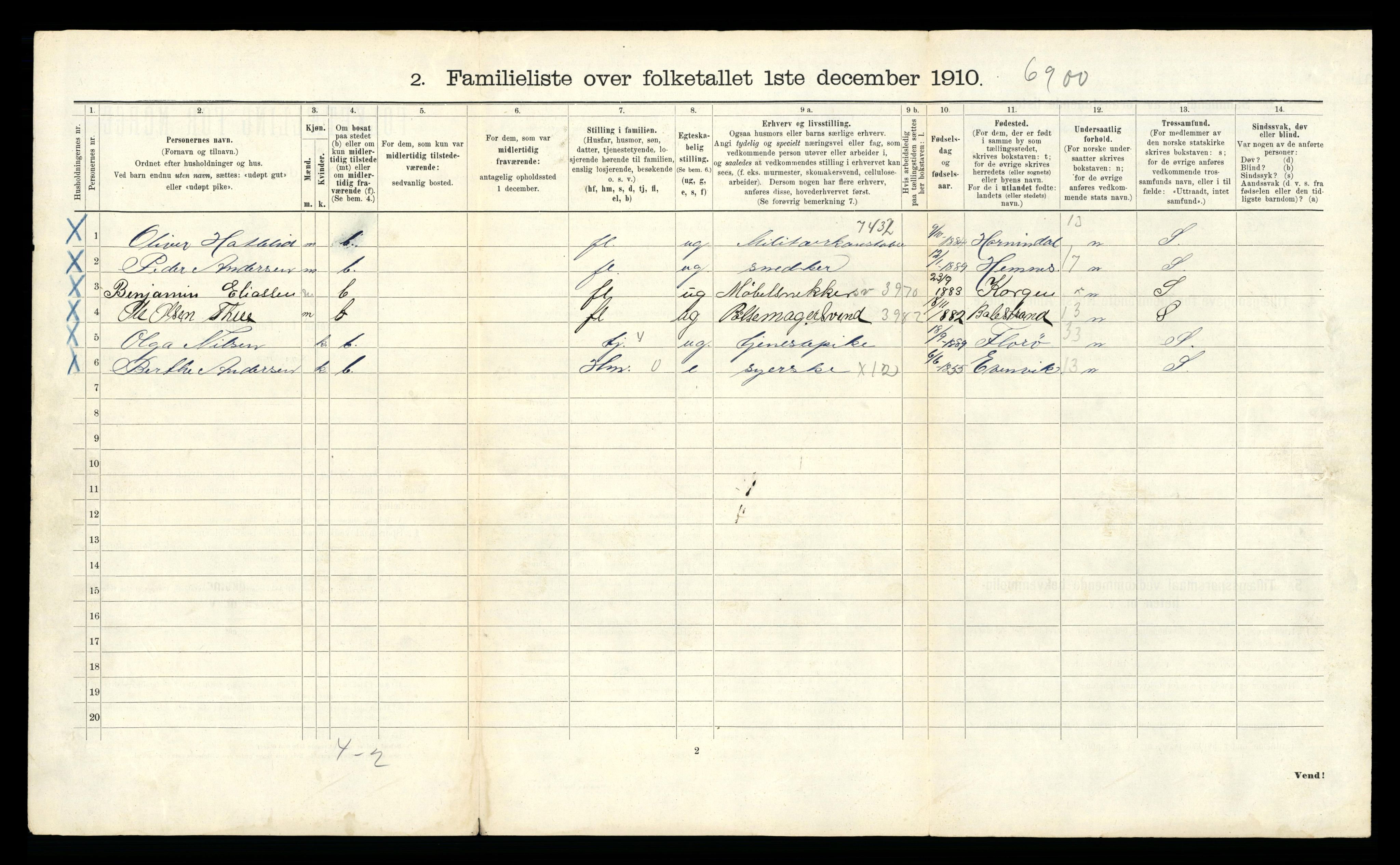 RA, 1910 census for Bergen, 1910, p. 33674