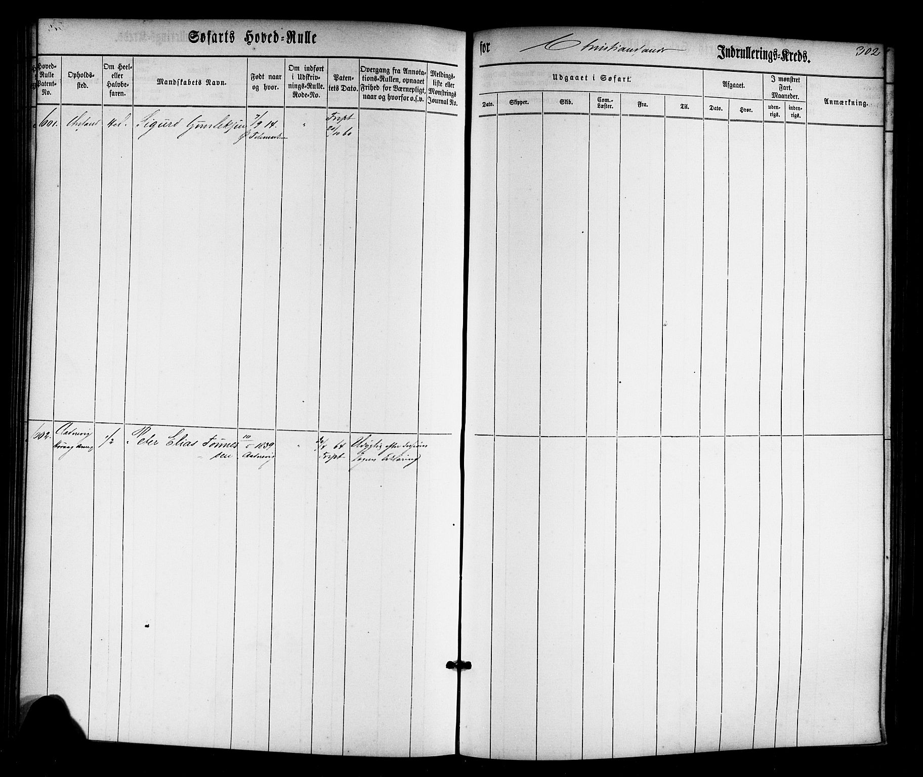 Kristiansand mønstringskrets, AV/SAK-2031-0015/F/Fb/L0022: Hovedrulle nr 1-766, dublett, J-1, 1860-1870, p. 305