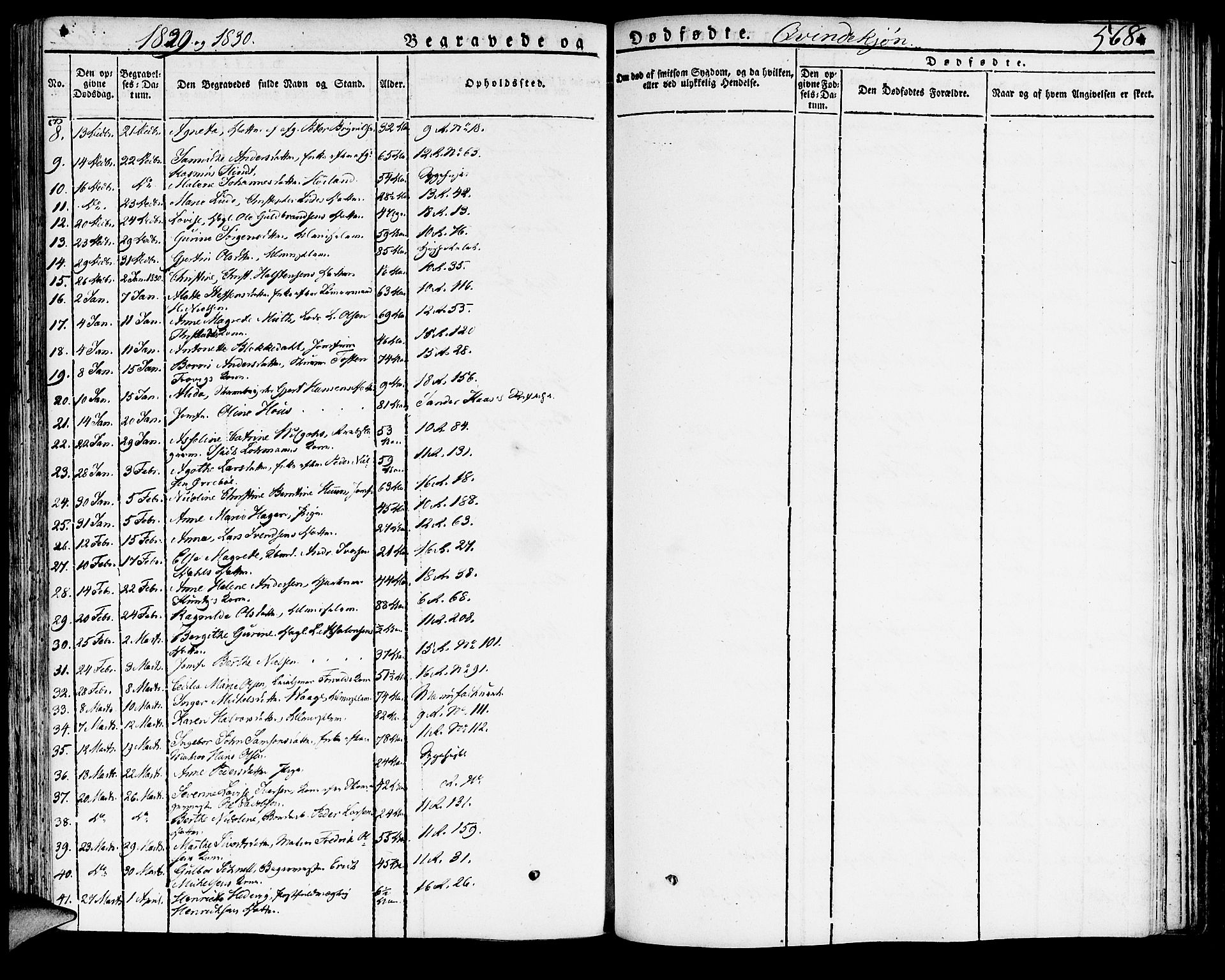 Domkirken sokneprestembete, AV/SAB-A-74801/H/Haa/L0012: Parish register (official) no. A 12, 1821-1840, p. 568