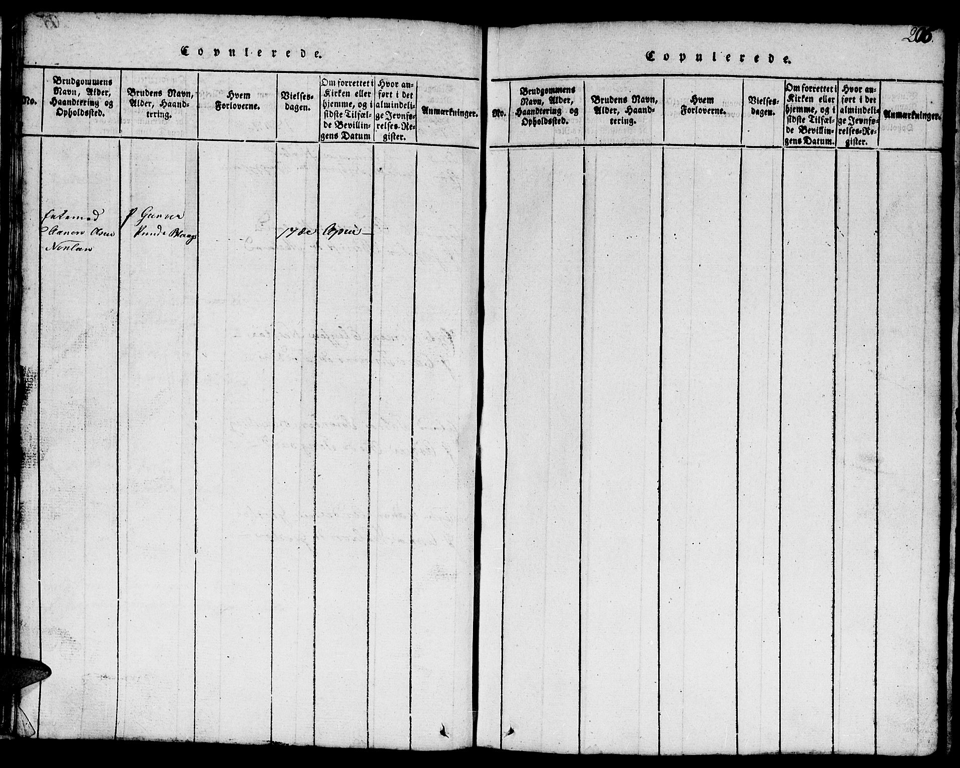 Hægebostad sokneprestkontor, SAK/1111-0024/F/Fb/Fbb/L0001: Parish register (copy) no. B 1, 1816-1850, p. 206