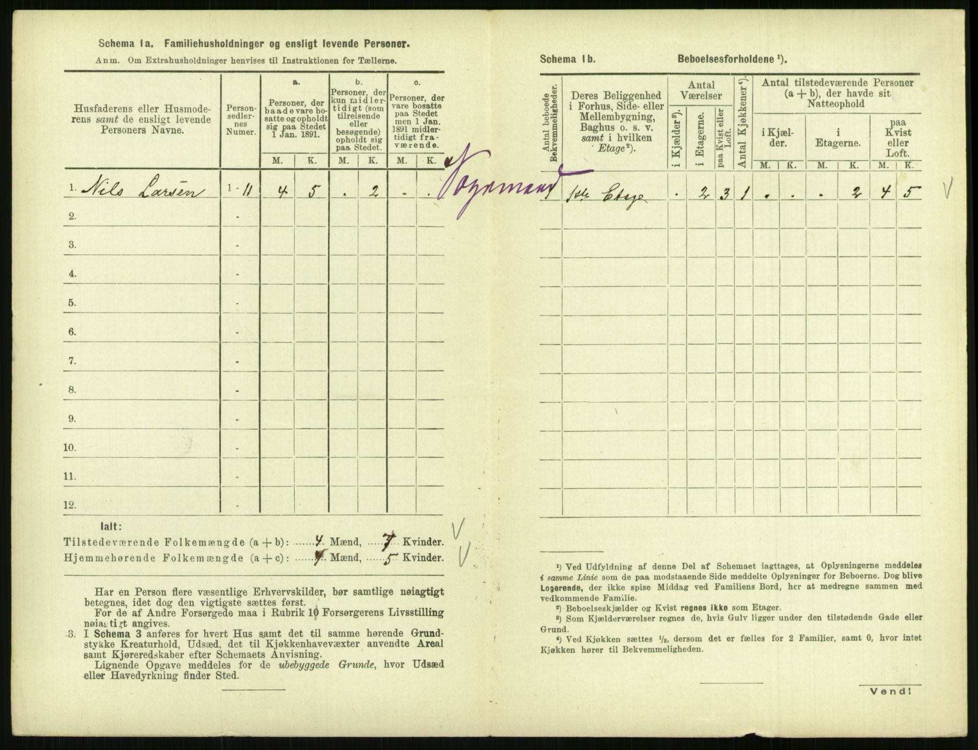 RA, 1891 census for 0903 Arendal, 1891, p. 121