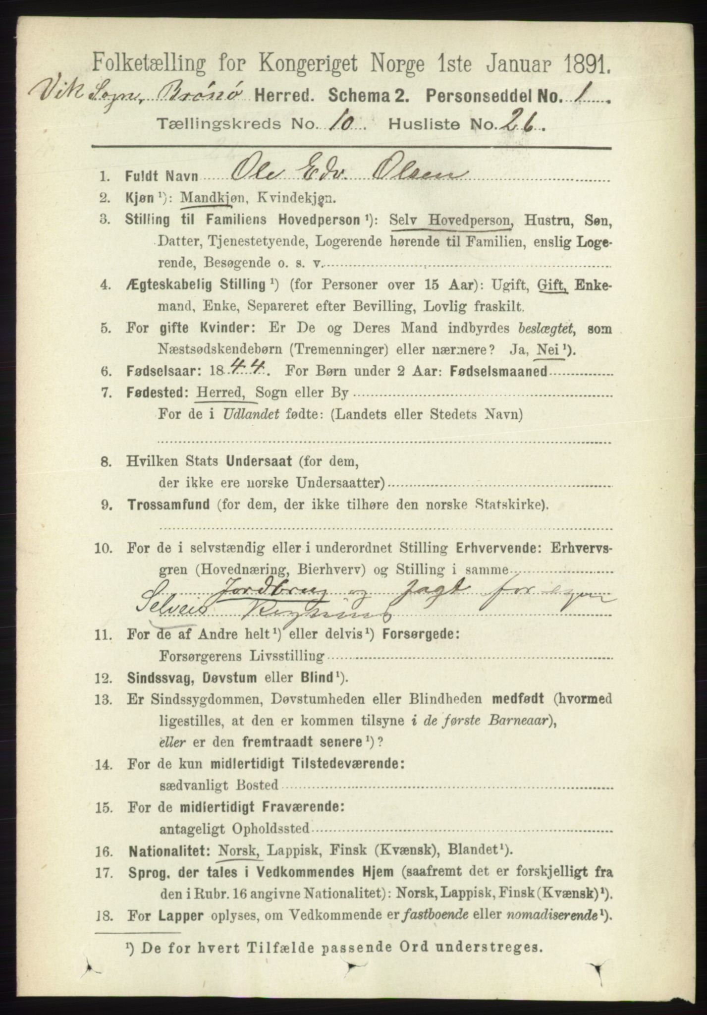 RA, 1891 census for 1814 Brønnøy, 1891, p. 5903