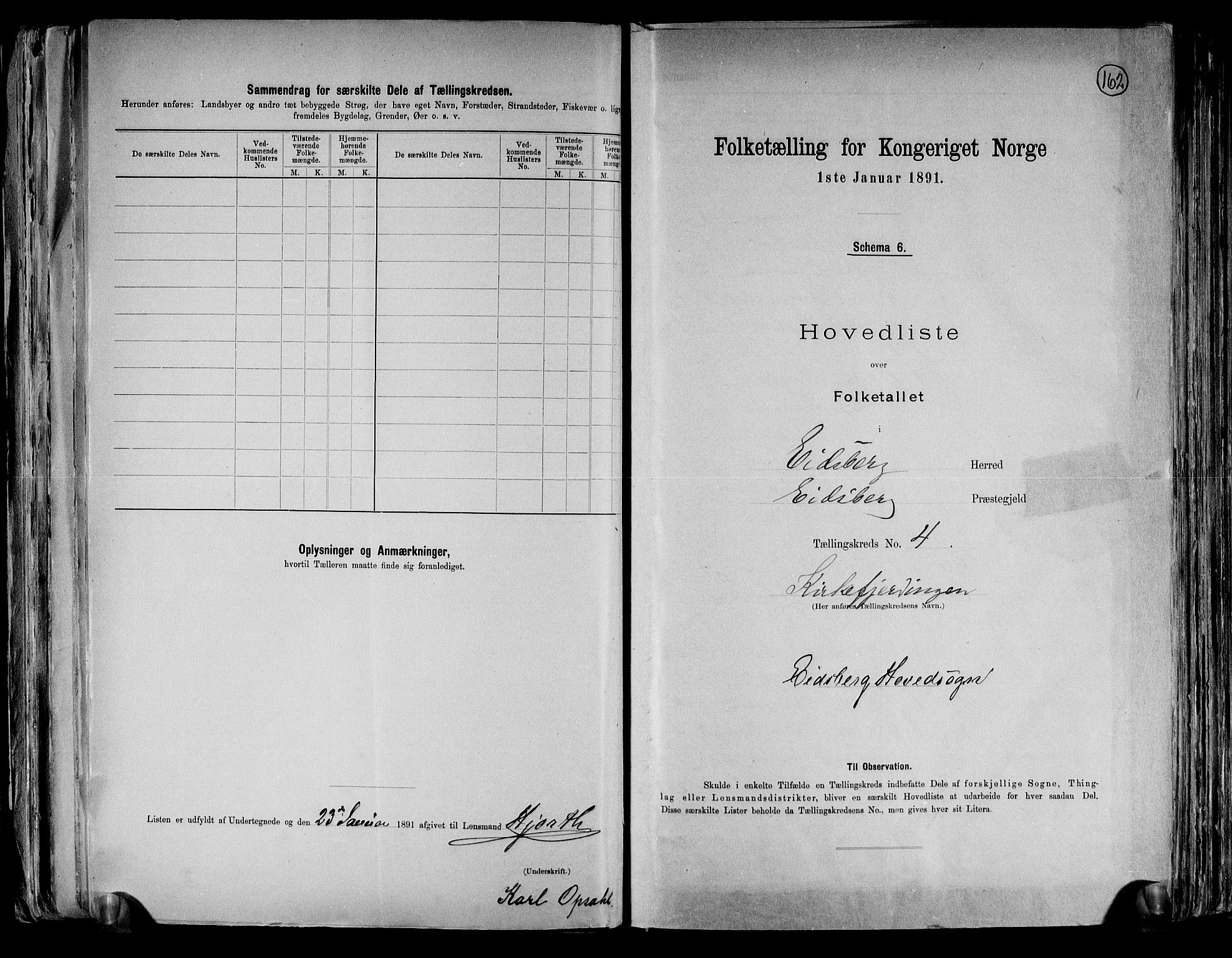 RA, 1891 census for 0125 Eidsberg, 1891, p. 14