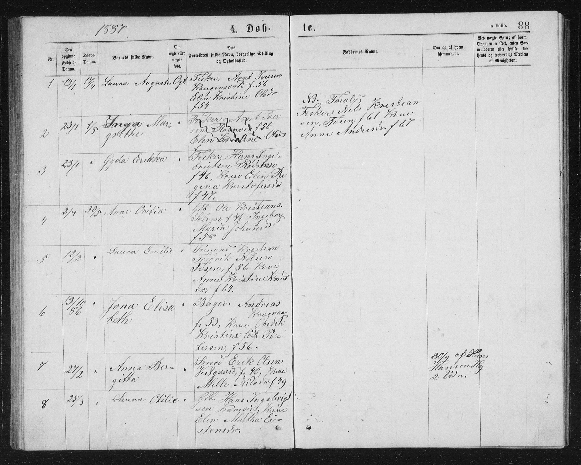 Ministerialprotokoller, klokkerbøker og fødselsregistre - Sør-Trøndelag, SAT/A-1456/662/L0756: Parish register (copy) no. 662C01, 1869-1891, p. 88