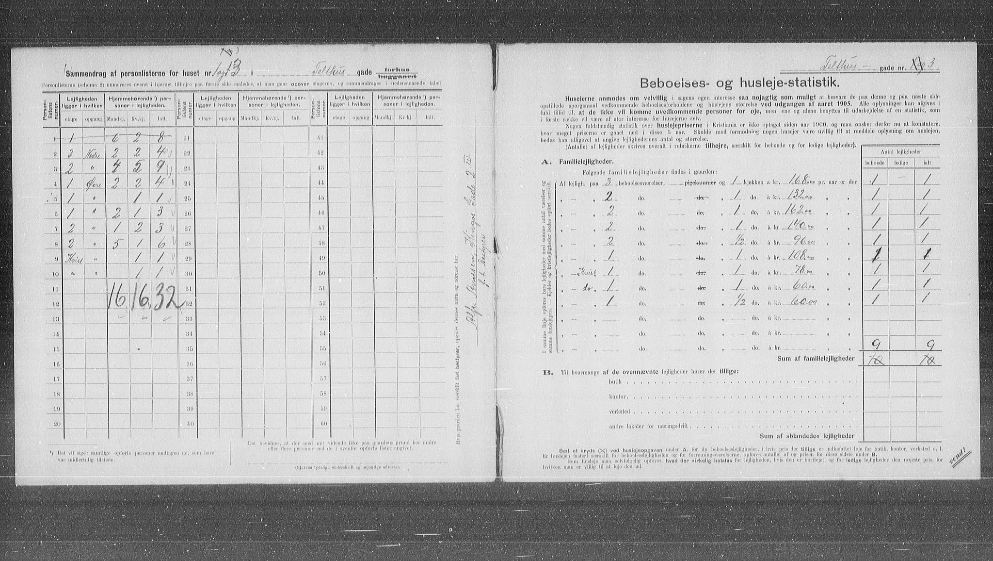 OBA, Municipal Census 1905 for Kristiania, 1905, p. 56161