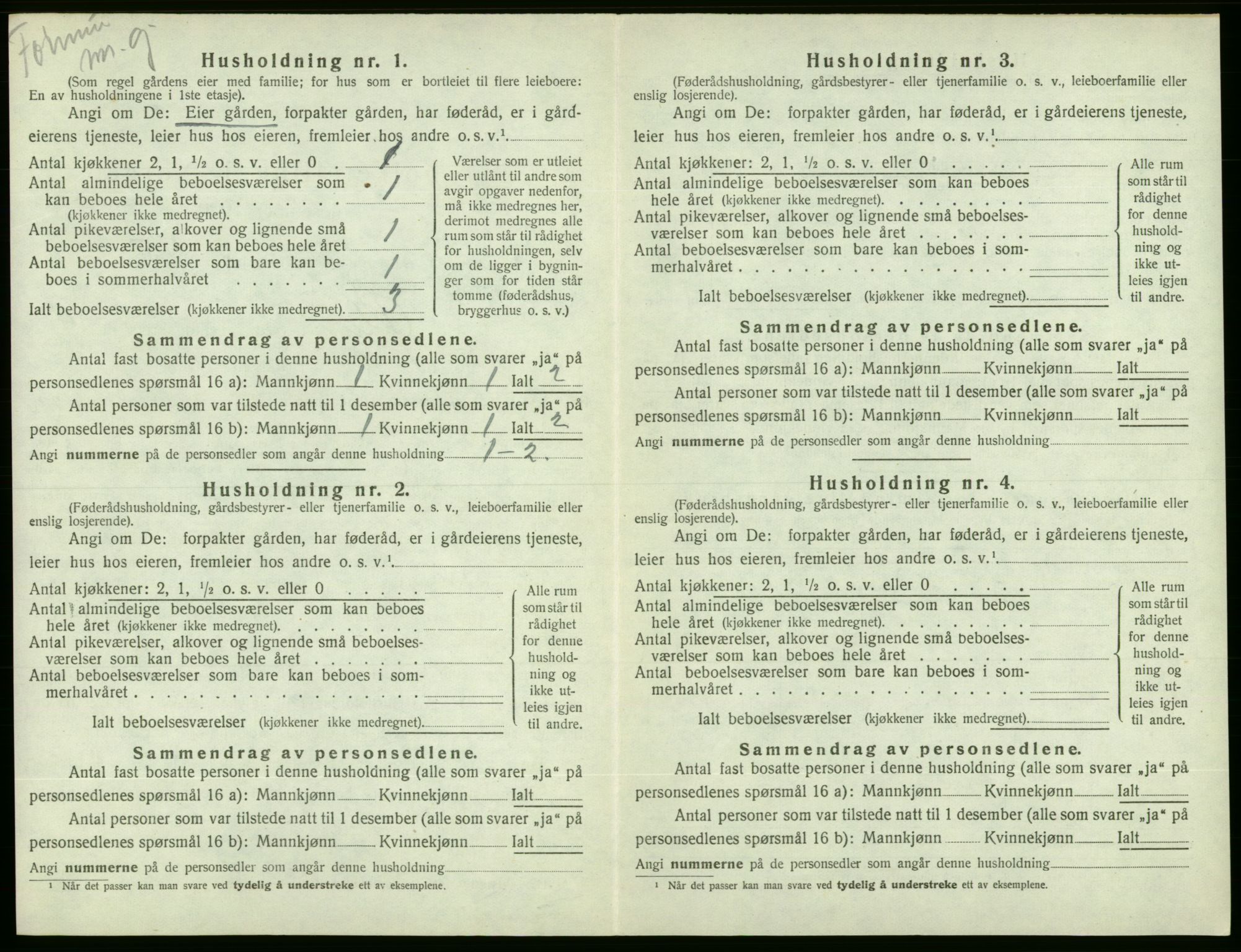 SAB, 1920 census for Ølen, 1920, p. 353