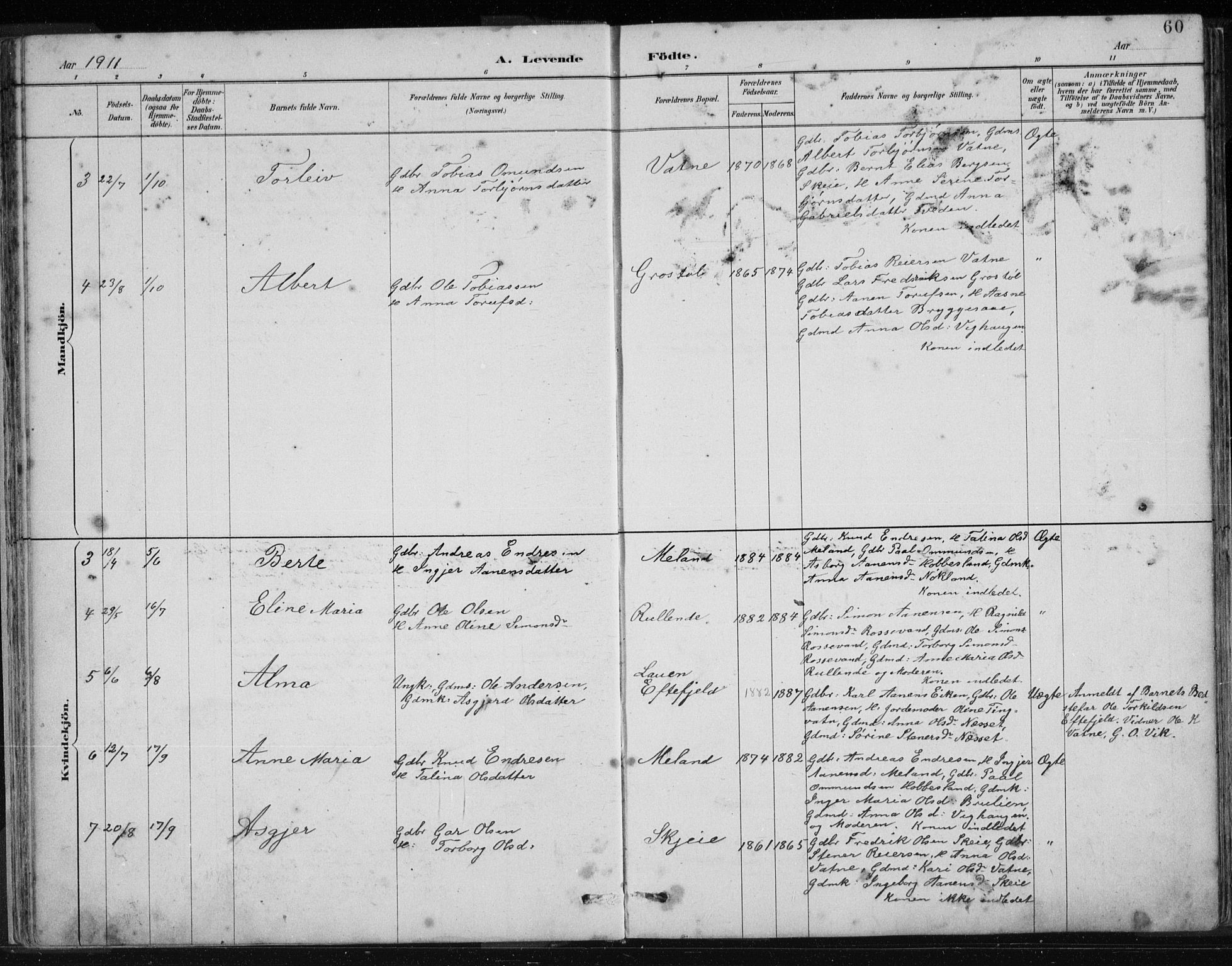 Hægebostad sokneprestkontor, AV/SAK-1111-0024/F/Fb/Fbb/L0003: Parish register (copy) no. B 3, 1887-1937, p. 60