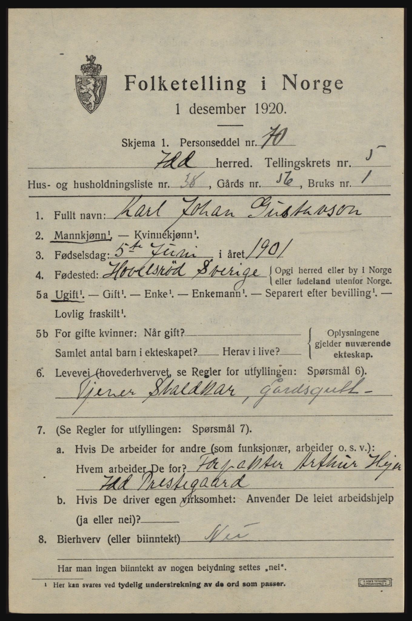 SAO, 1920 census for Idd, 1920, p. 7243