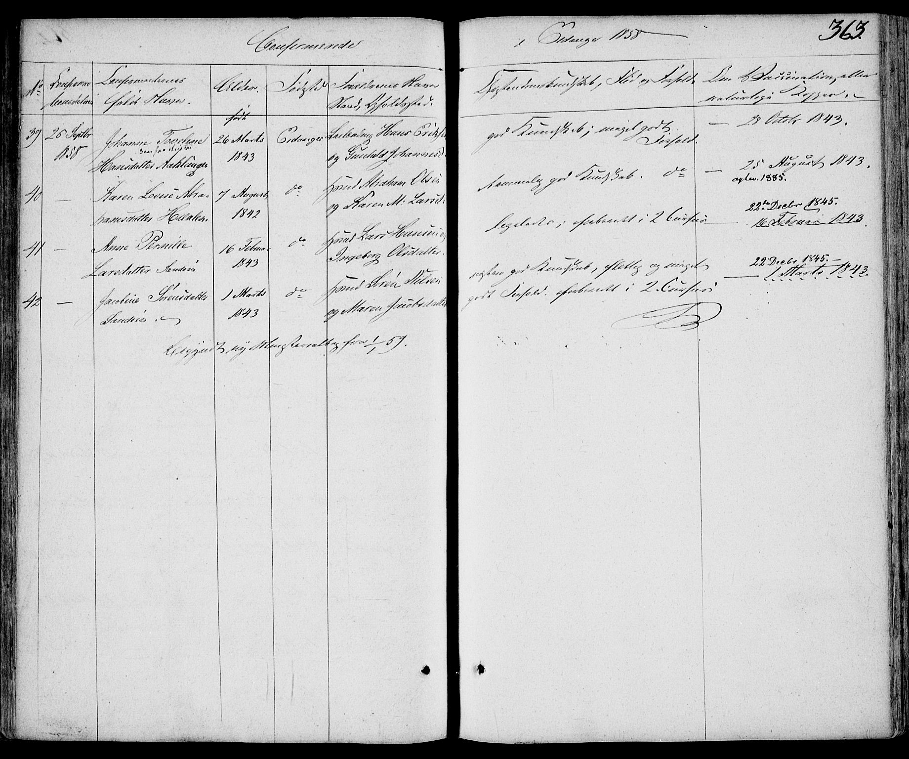 Eidanger kirkebøker, SAKO/A-261/F/Fa/L0008: Parish register (official) no. 8, 1831-1858, p. 363