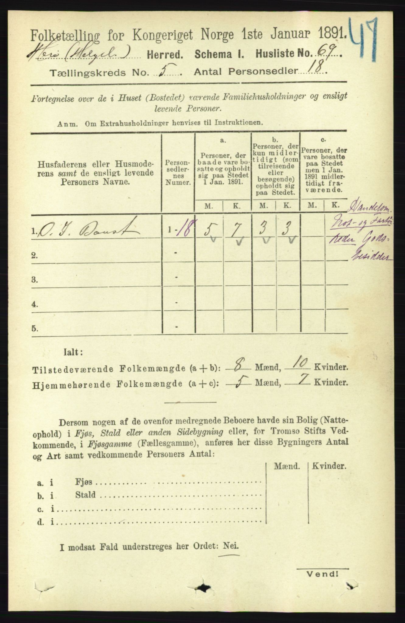 RA, 1891 census for 1818 Herøy, 1891, p. 1396