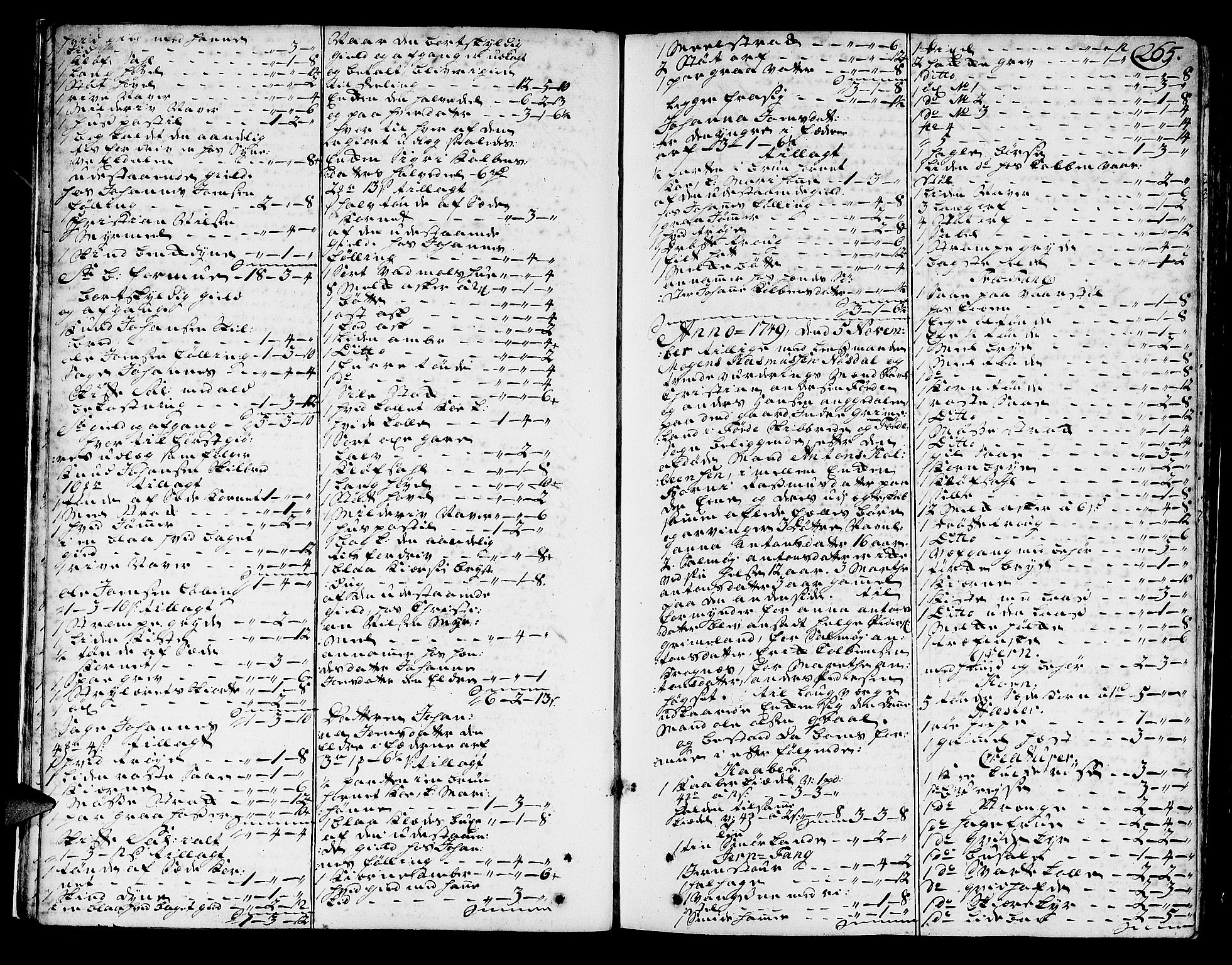 Sunnfjord tingrett, AV/SAB-A-3201/1/H/Ha/Hab/L0005b: Skifteprotokioll, folio 252-478, 1749-1752, p. 264b-265a