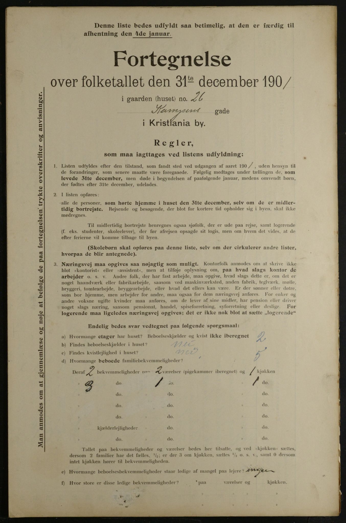 OBA, Municipal Census 1901 for Kristiania, 1901, p. 7483