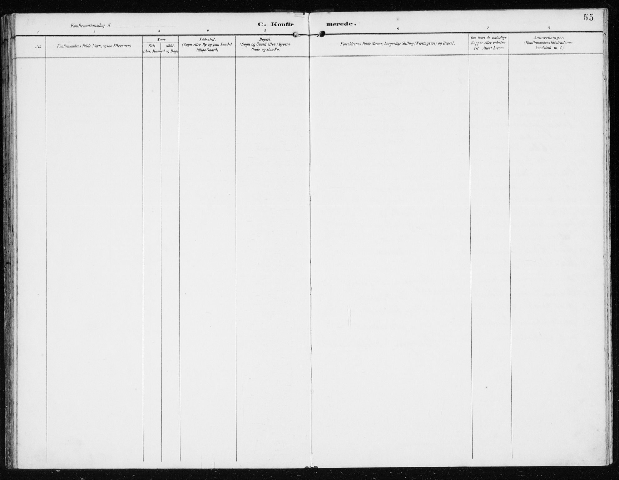 Manger sokneprestembete, AV/SAB-A-76801/H/Hab: Parish register (copy) no. D 3, 1895-1910, p. 55