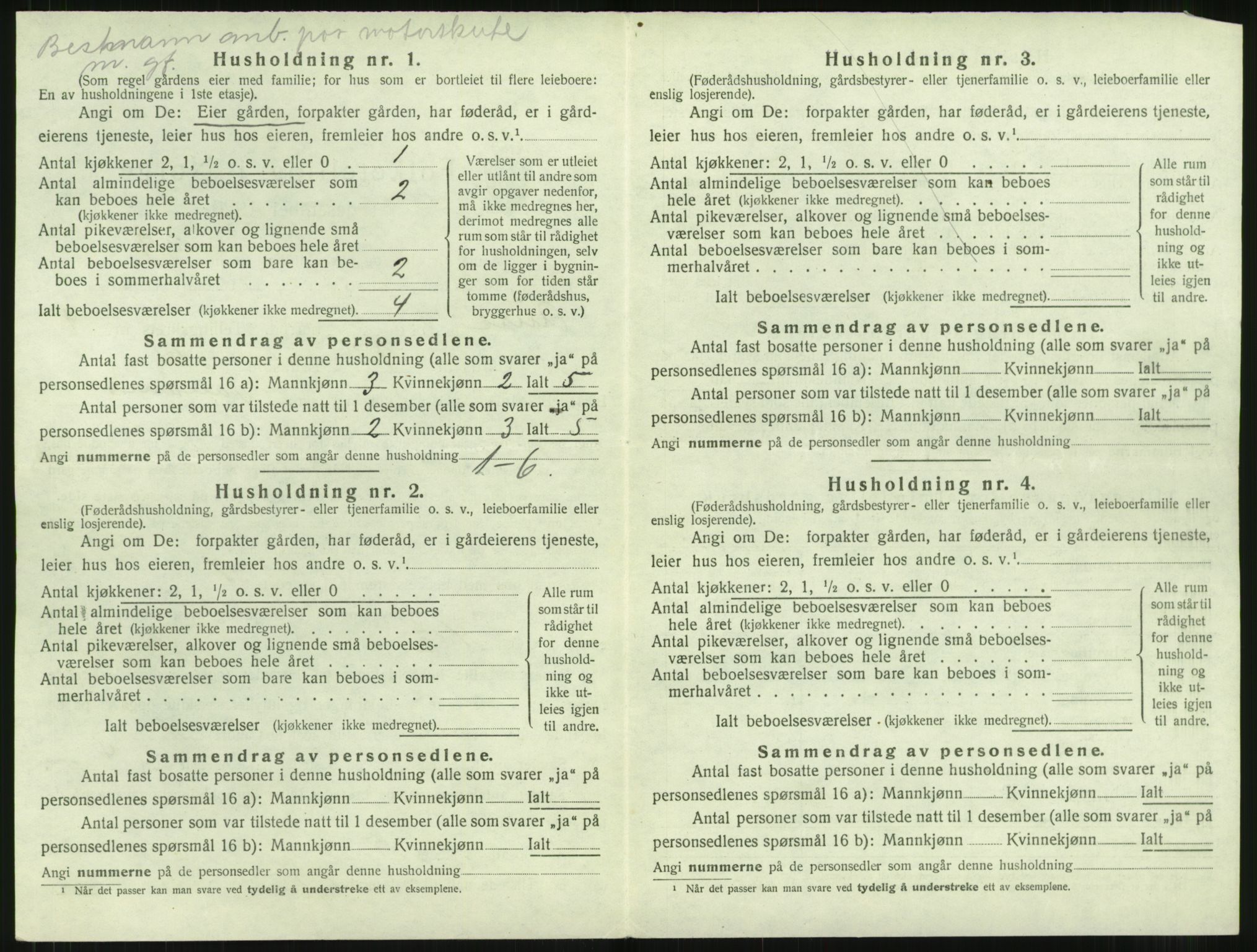SAT, 1920 census for Aure, 1920, p. 587