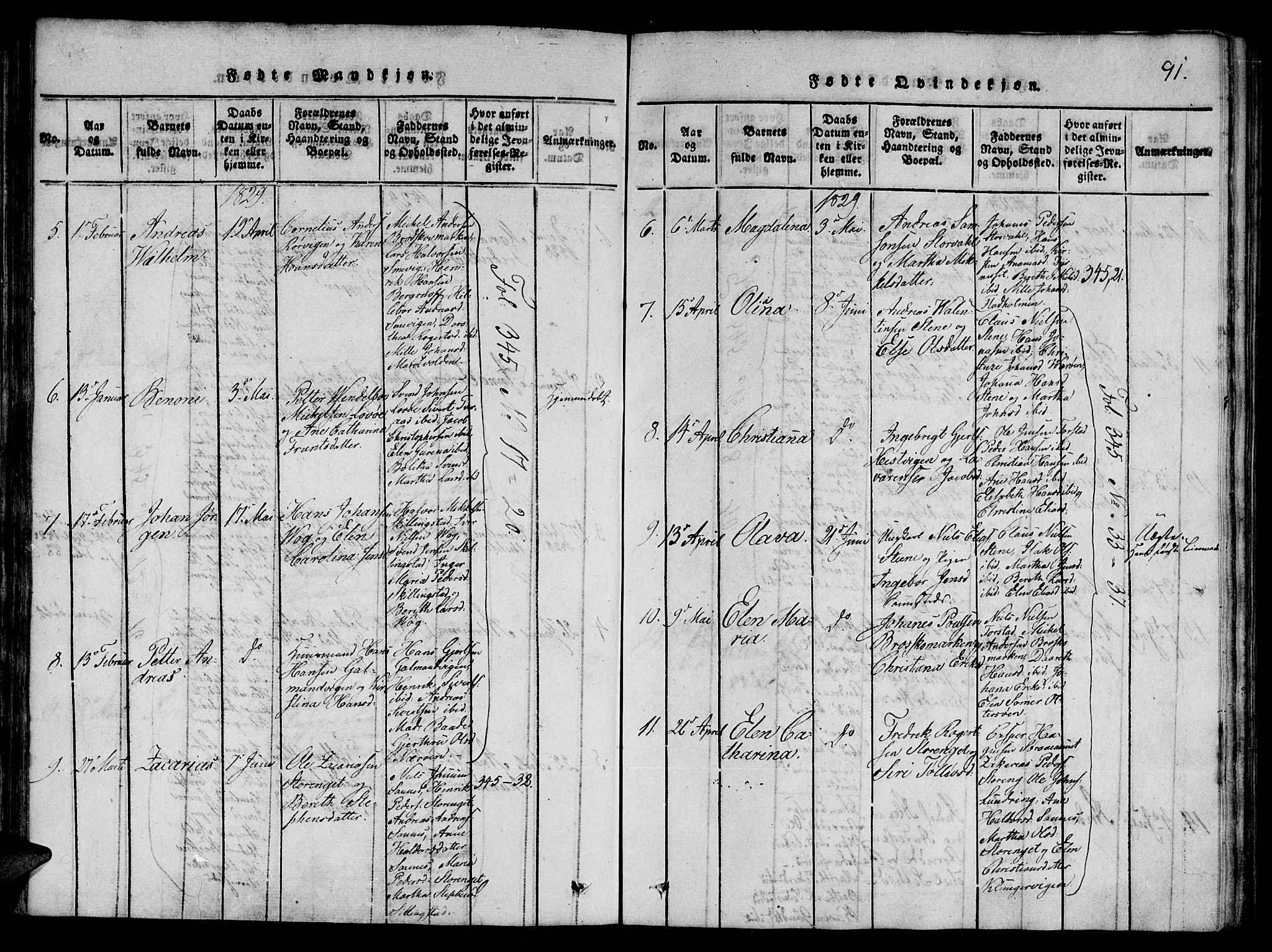 Ministerialprotokoller, klokkerbøker og fødselsregistre - Nord-Trøndelag, SAT/A-1458/784/L0667: Parish register (official) no. 784A03 /1, 1816-1829, p. 91