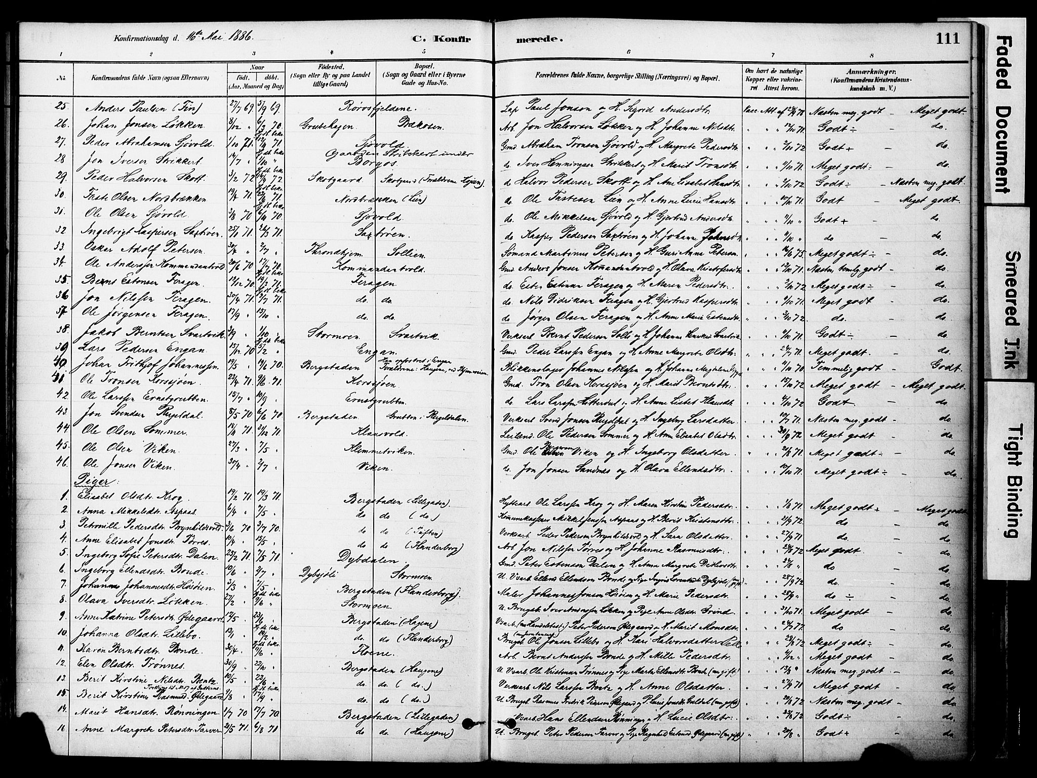 Ministerialprotokoller, klokkerbøker og fødselsregistre - Sør-Trøndelag, SAT/A-1456/681/L0933: Parish register (official) no. 681A11, 1879-1890, p. 111