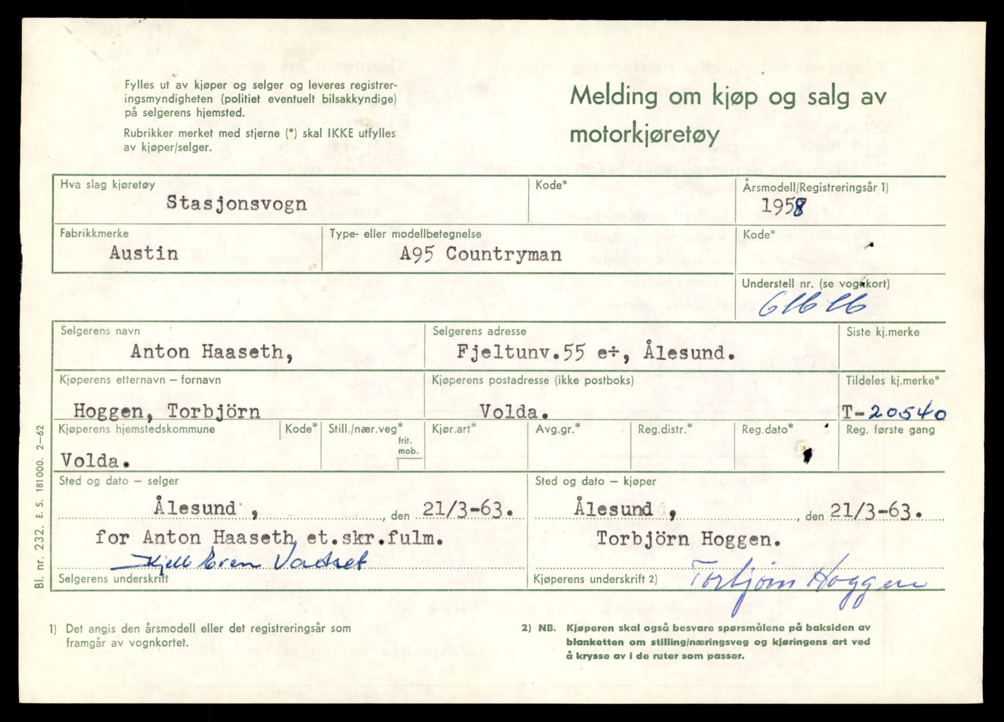 Møre og Romsdal vegkontor - Ålesund trafikkstasjon, AV/SAT-A-4099/F/Fe/L0053: Registreringskort for kjøretøy T 20540 - T 20714, 1927-1998, p. 15