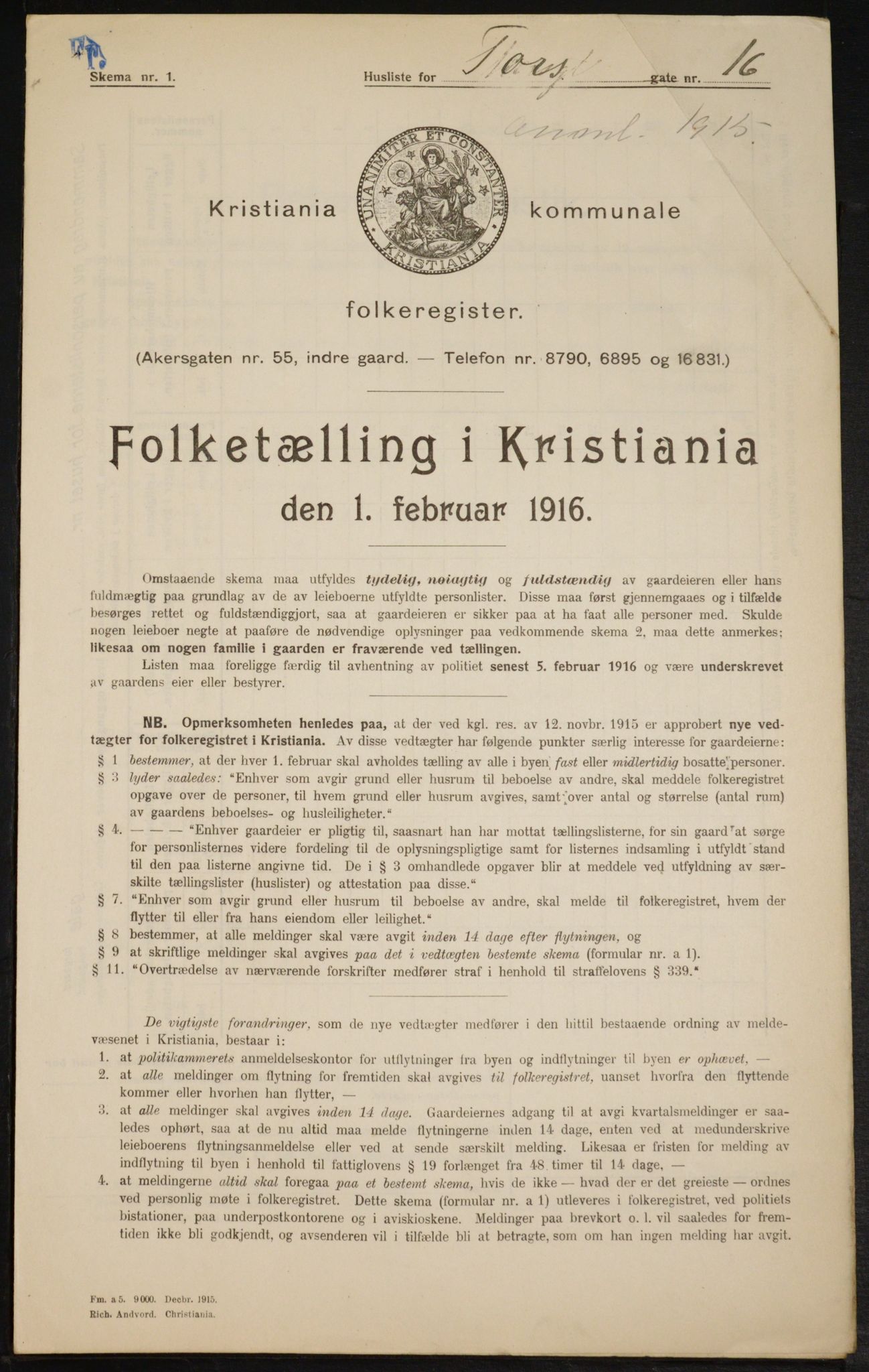 OBA, Municipal Census 1916 for Kristiania, 1916, p. 117621