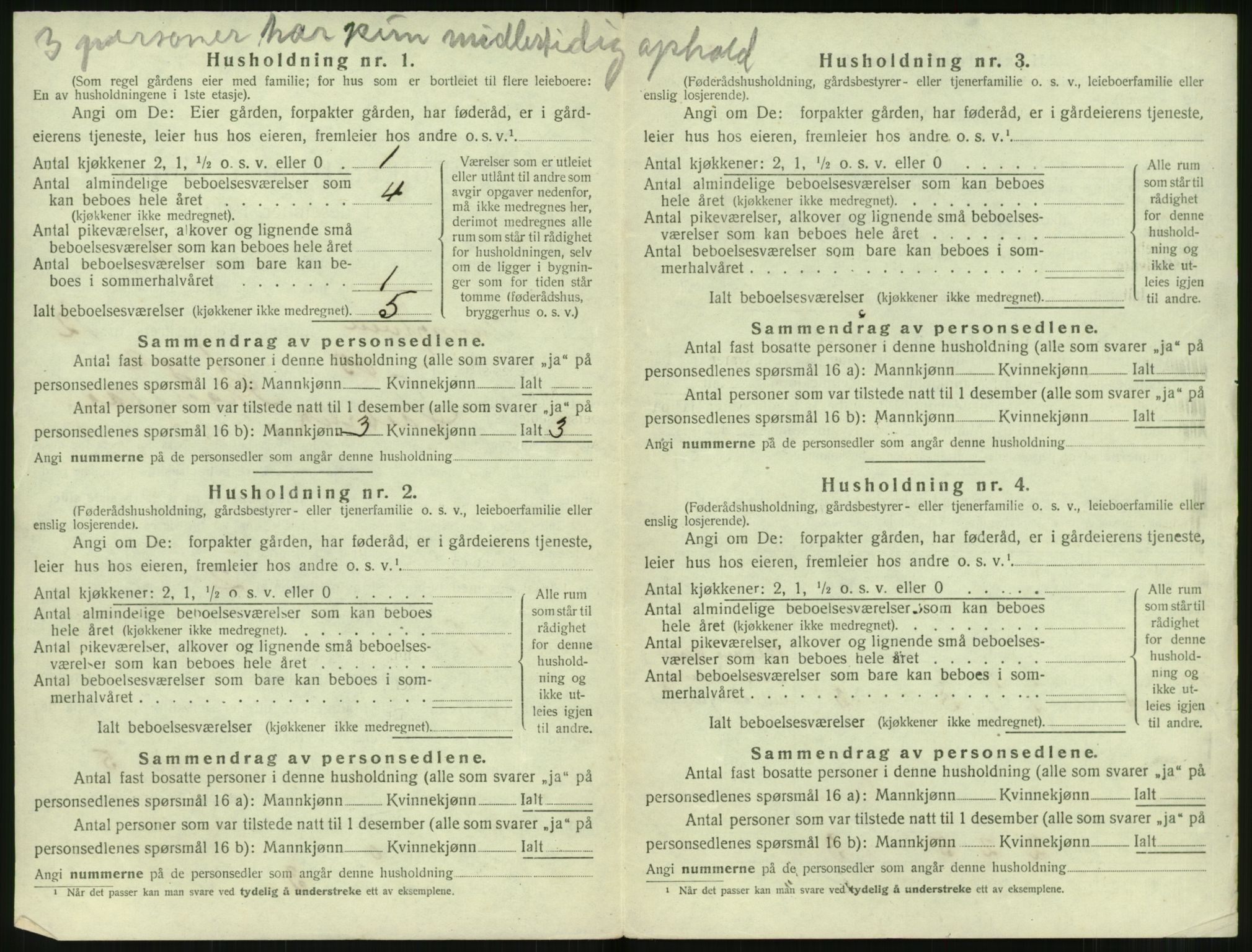 SAT, 1920 census for Sunnylven, 1920, p. 563