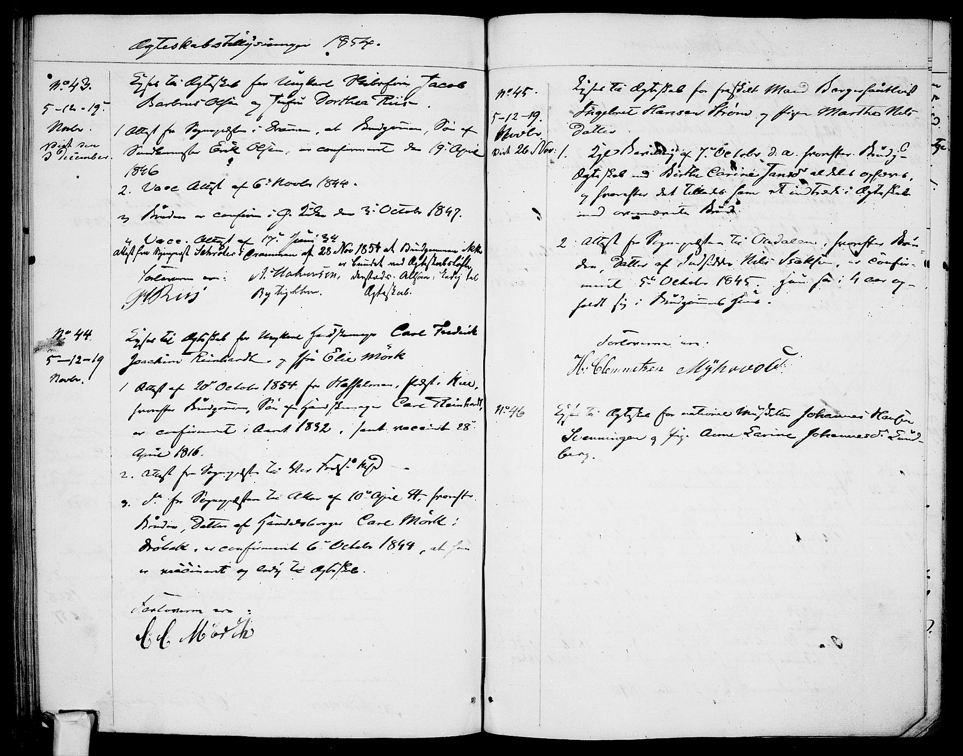 Garnisonsmenigheten Kirkebøker, AV/SAO-A-10846/H/Ha/L0005: Banns register no. I 5, 1844-1856