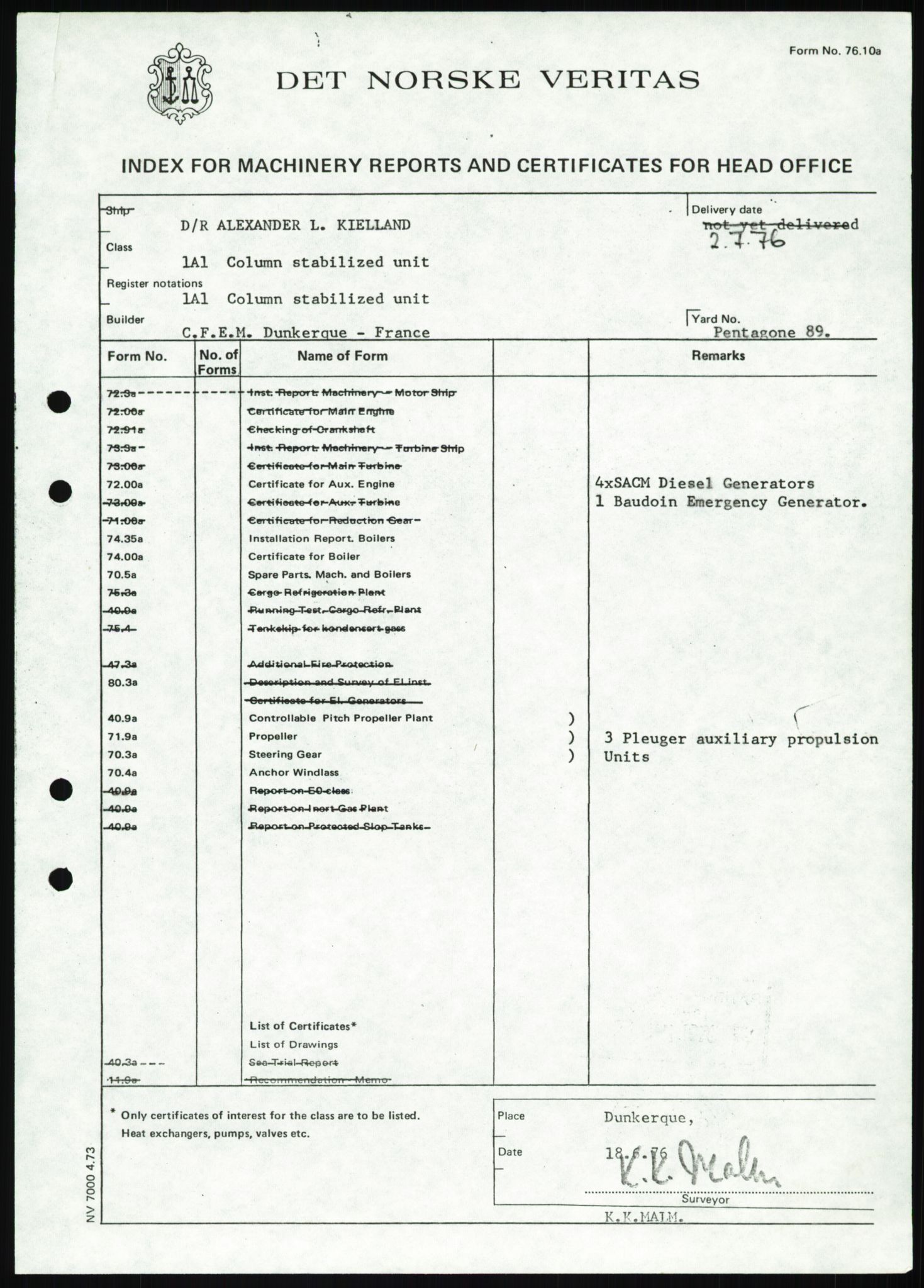 Justisdepartementet, Granskningskommisjonen ved Alexander Kielland-ulykken 27.3.1980, RA/S-1165/D/L0025: I Det norske Veritas (Doku.liste + I6, I12, I18-I20, I29, I32-I33, I35, I37-I39, I42)/J Department of Energy (J11)/M Lloyds Register(M6, M8-M10)/T (T2-T3/ U Stabilitet (U1-U2)/V Forankring (V1-V3), 1980-1981, p. 40