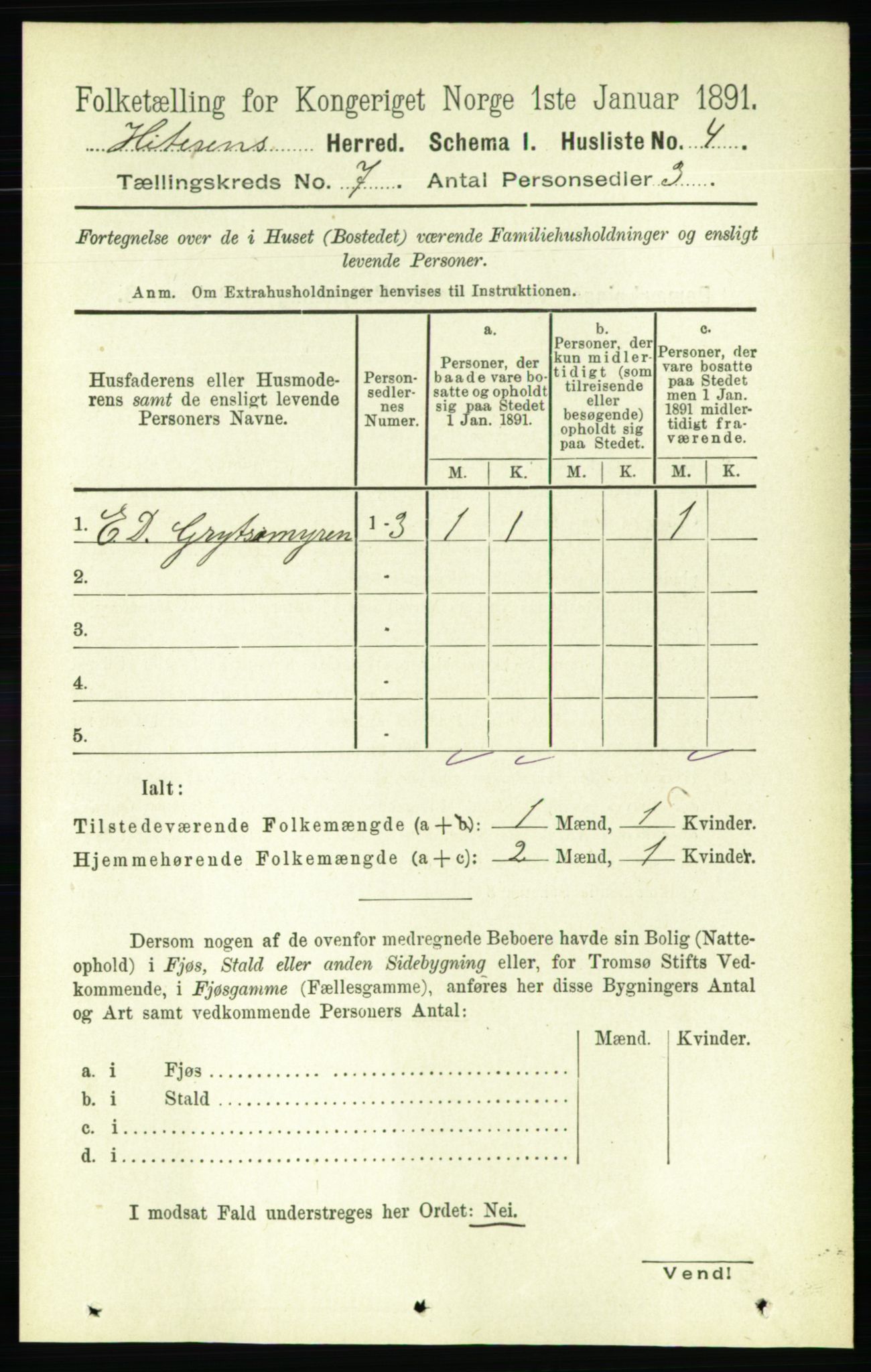 RA, 1891 census for 1617 Hitra, 1891, p. 1217