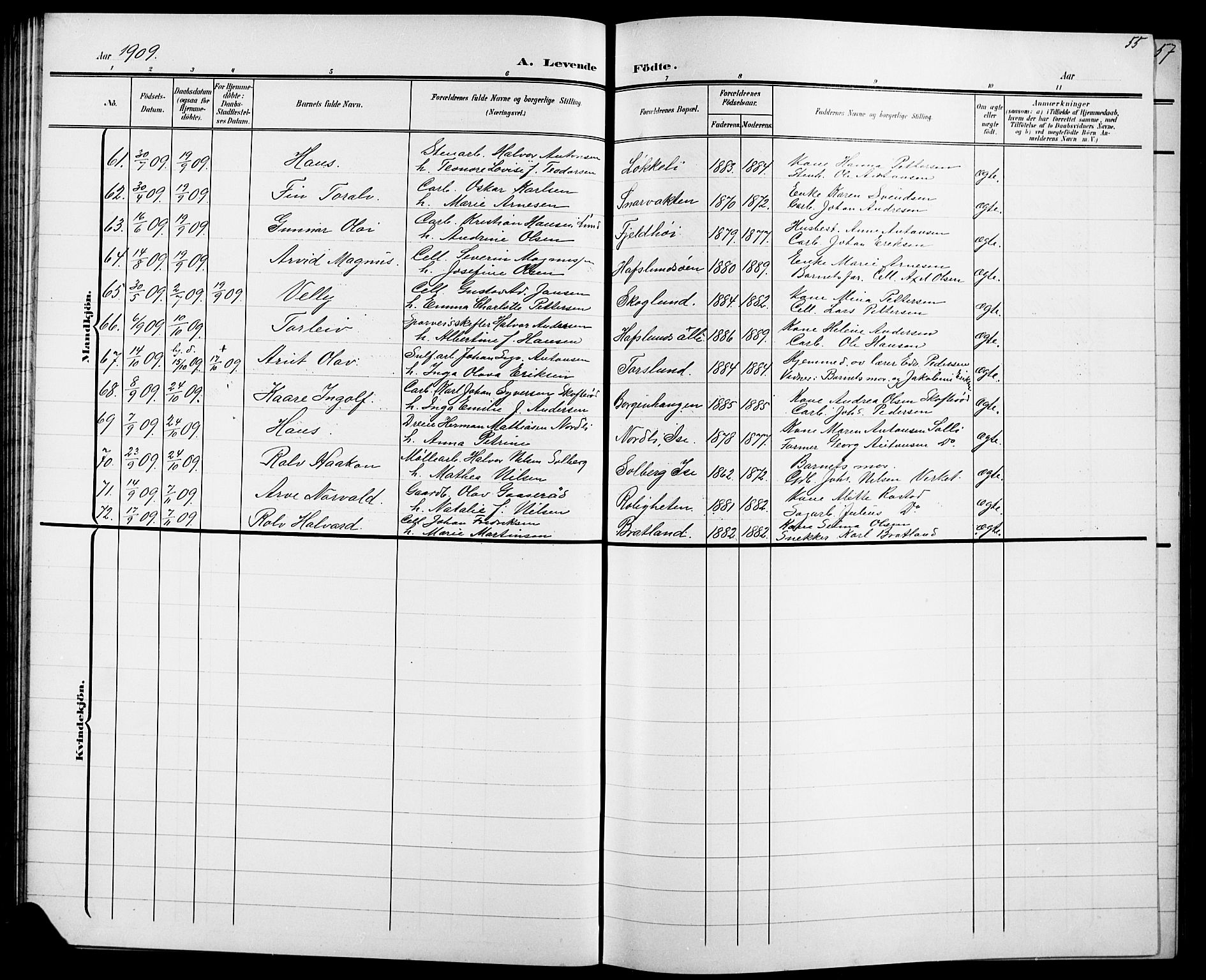 Skjeberg prestekontor Kirkebøker, AV/SAO-A-10923/G/Ga/L0002: Parish register (copy) no. I 2, 1901-1924, p. 55