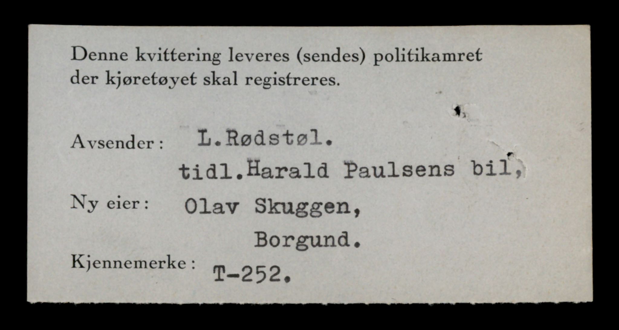 Møre og Romsdal vegkontor - Ålesund trafikkstasjon, SAT/A-4099/F/Fe/L0003: Registreringskort for kjøretøy T 232 - T 340, 1927-1998, p. 555