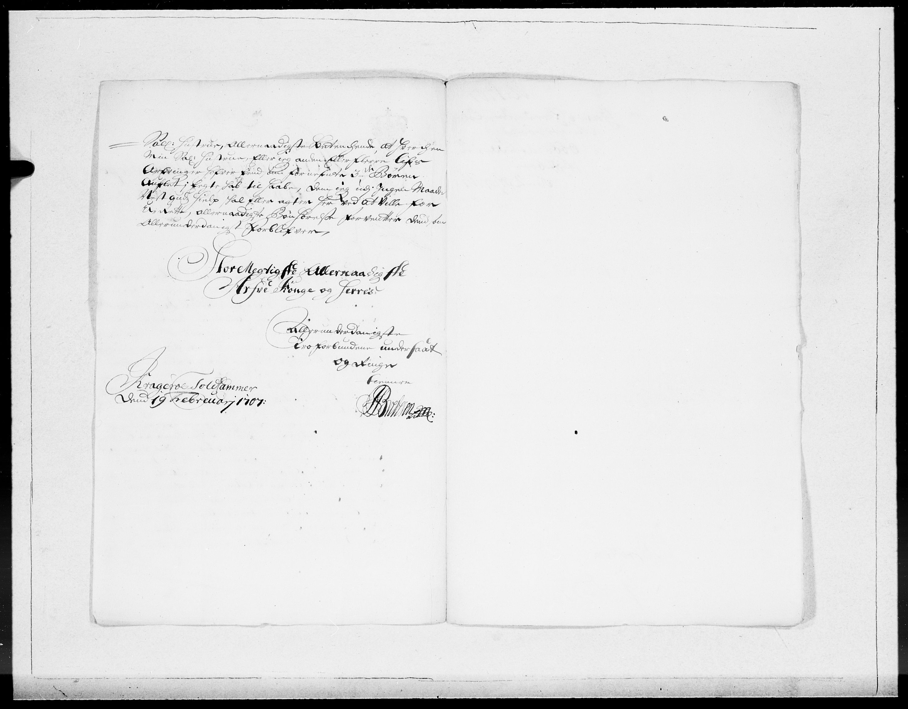 Danske Kanselli 1572-1799, AV/RA-EA-3023/F/Fc/Fcc/Fcca/L0062: Norske innlegg 1572-1799, 1707, p. 4