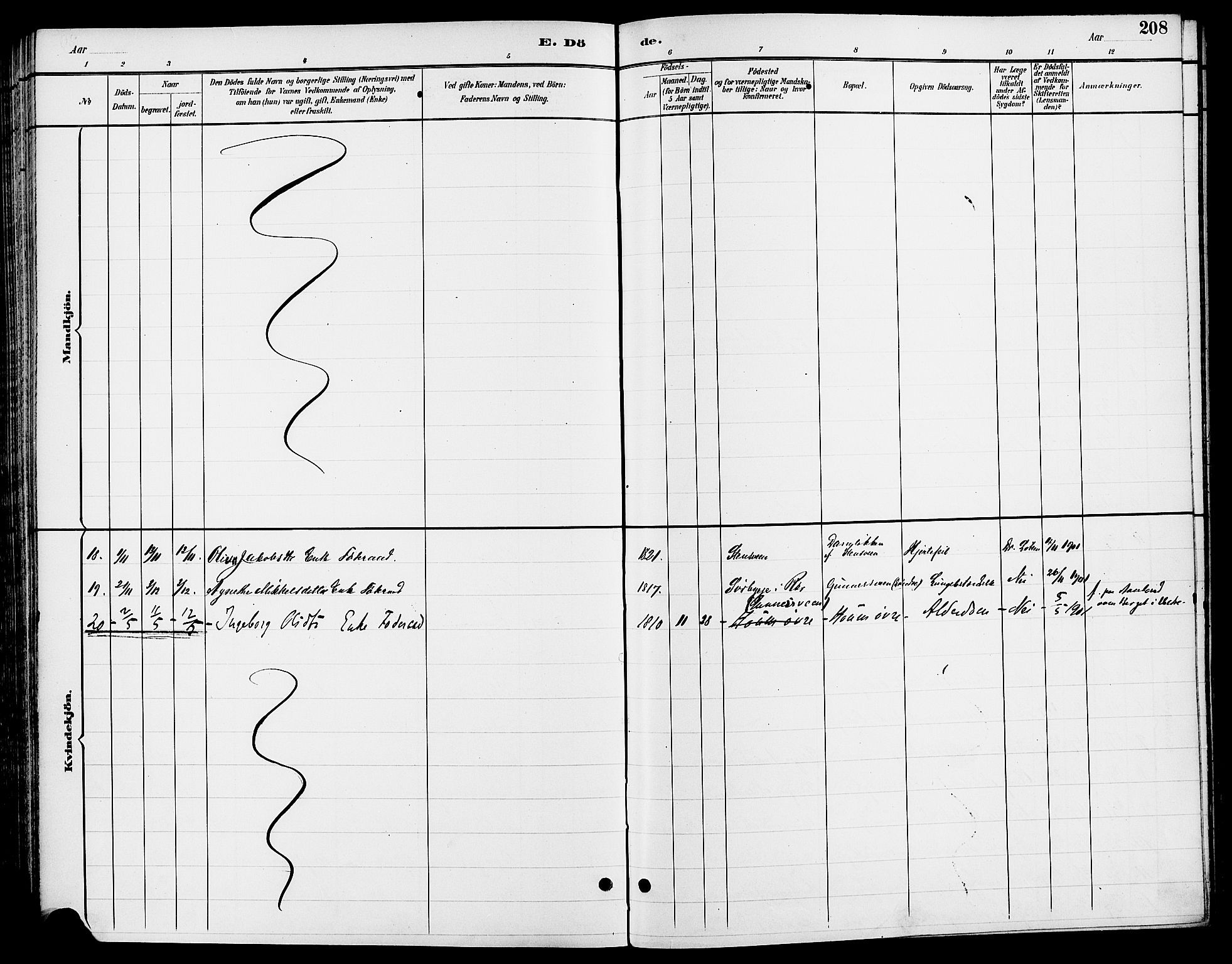 Ringsaker prestekontor, AV/SAH-PREST-014/L/La/L0014: Parish register (copy) no. 14, 1891-1904, p. 208