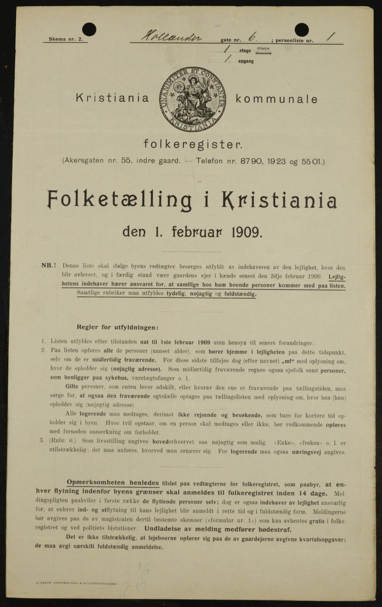 OBA, Municipal Census 1909 for Kristiania, 1909, p. 36946