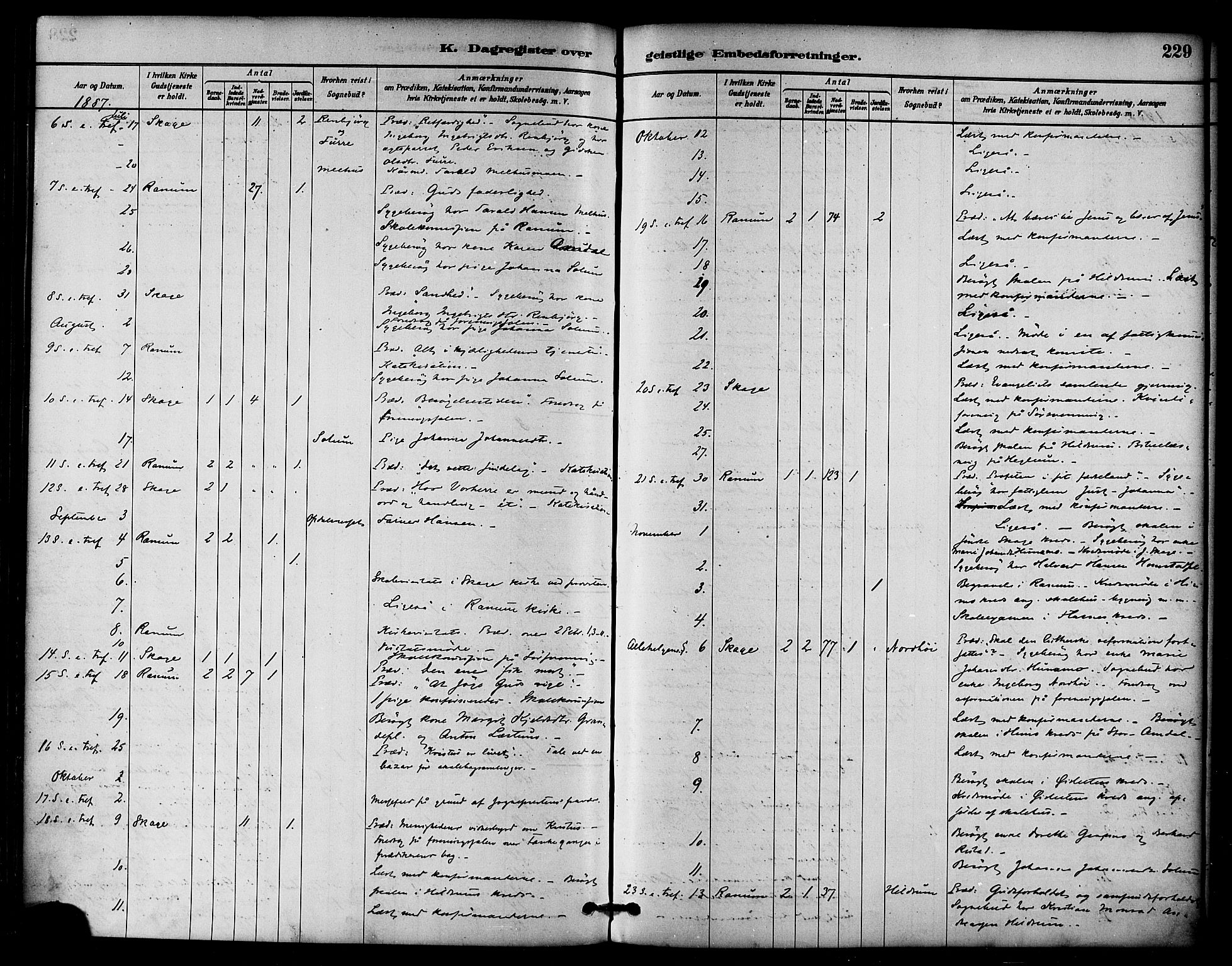 Ministerialprotokoller, klokkerbøker og fødselsregistre - Nord-Trøndelag, SAT/A-1458/764/L0555: Parish register (official) no. 764A10, 1881-1896, p. 229