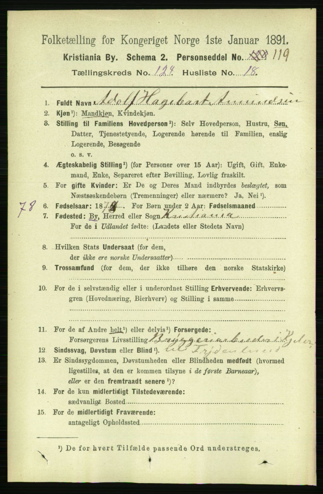 RA, 1891 census for 0301 Kristiania, 1891, p. 65700
