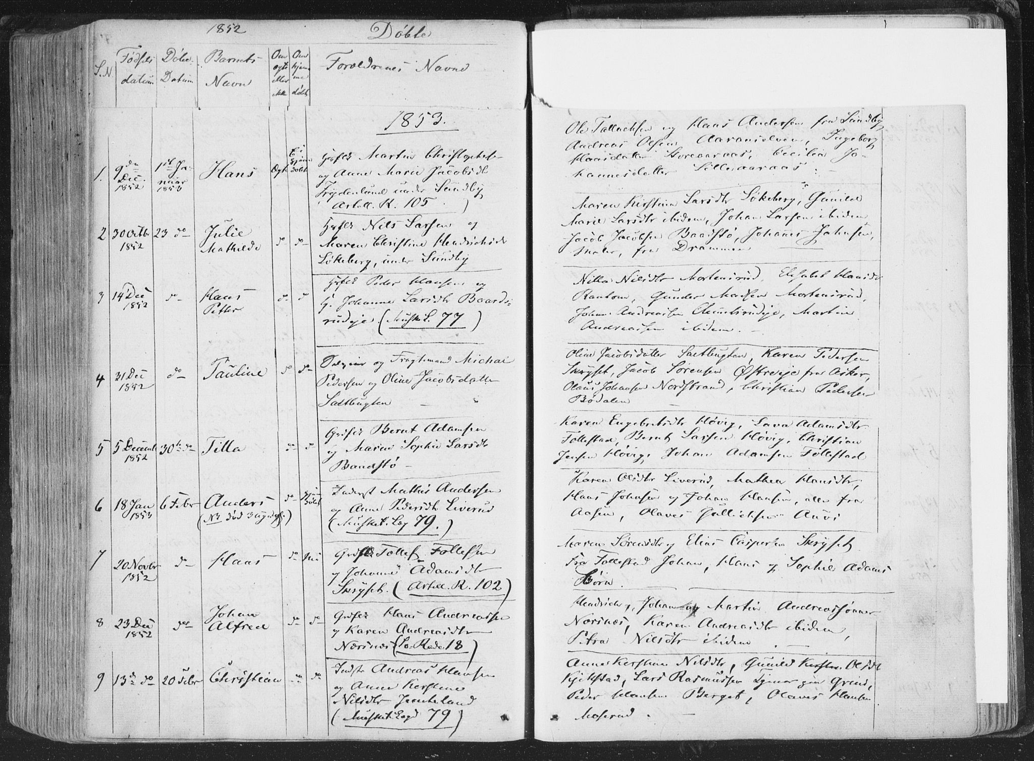 Røyken kirkebøker, SAKO/A-241/F/Fa/L0005: Parish register (official) no. 5, 1833-1856, p. 281