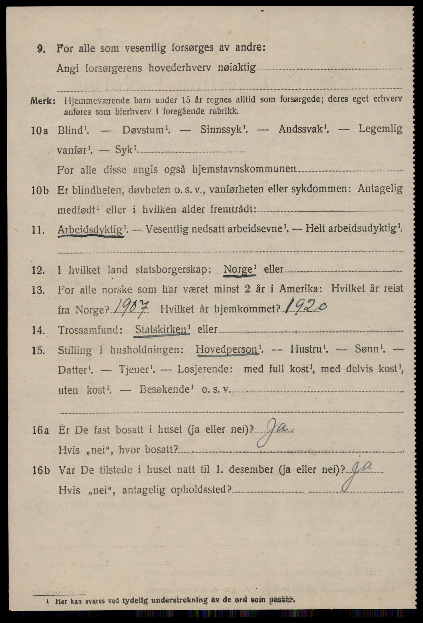 SAT, 1920 census for Rindal, 1920, p. 3941