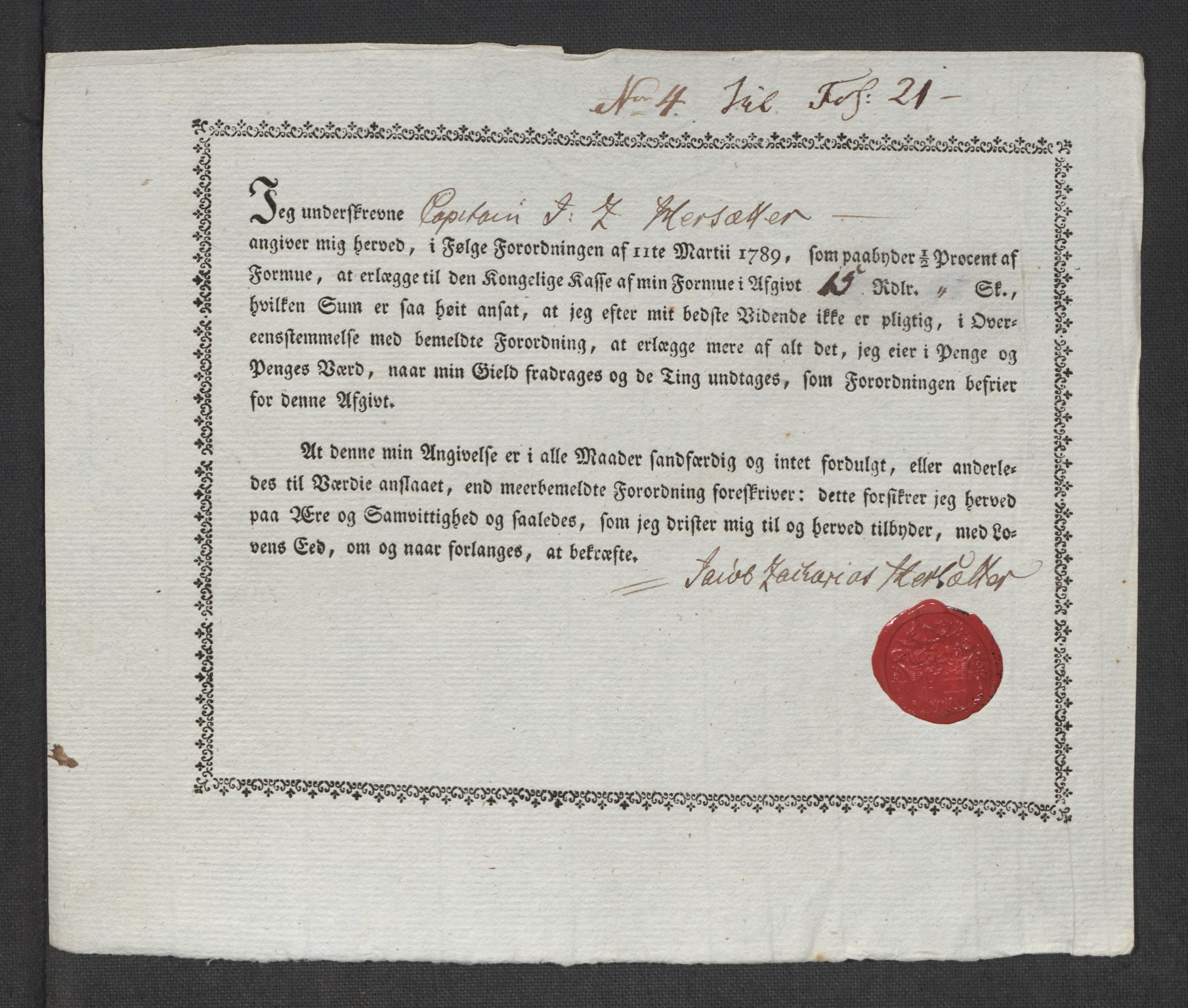 Rentekammeret inntil 1814, Reviderte regnskaper, Mindre regnskaper, AV/RA-EA-4068/Rf/Rfe/L0031: Nordmøre fogderi, Numedal og Sandsvær fogderi, 1789, p. 281