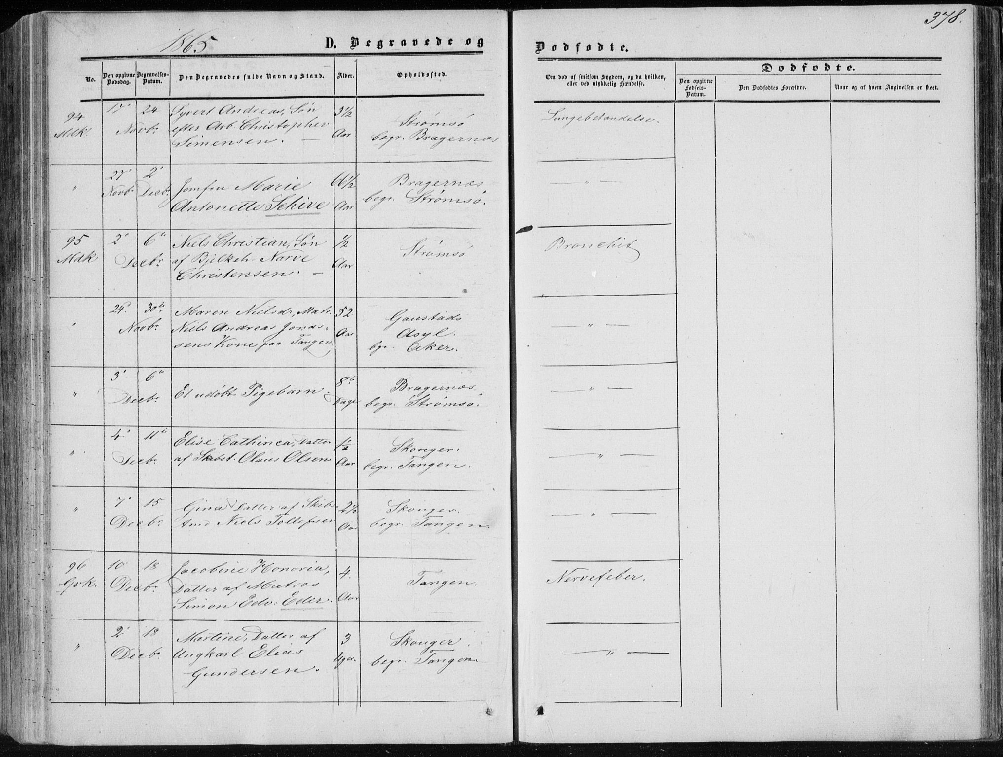 Strømsø kirkebøker, AV/SAKO-A-246/F/Fa/L0015: Parish register (official) no. I 15, 1859-1868, p. 378