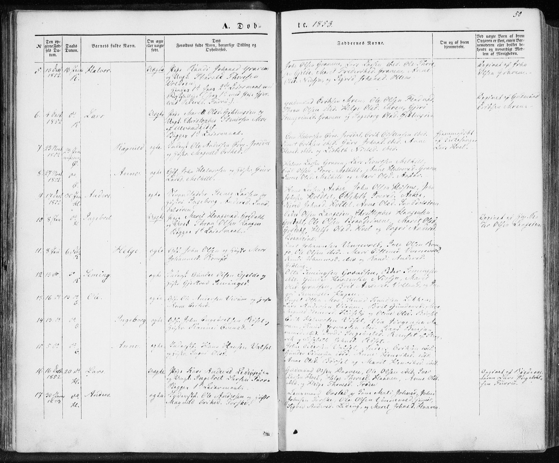 Ministerialprotokoller, klokkerbøker og fødselsregistre - Møre og Romsdal, SAT/A-1454/590/L1013: Parish register (official) no. 590A05, 1847-1877, p. 50