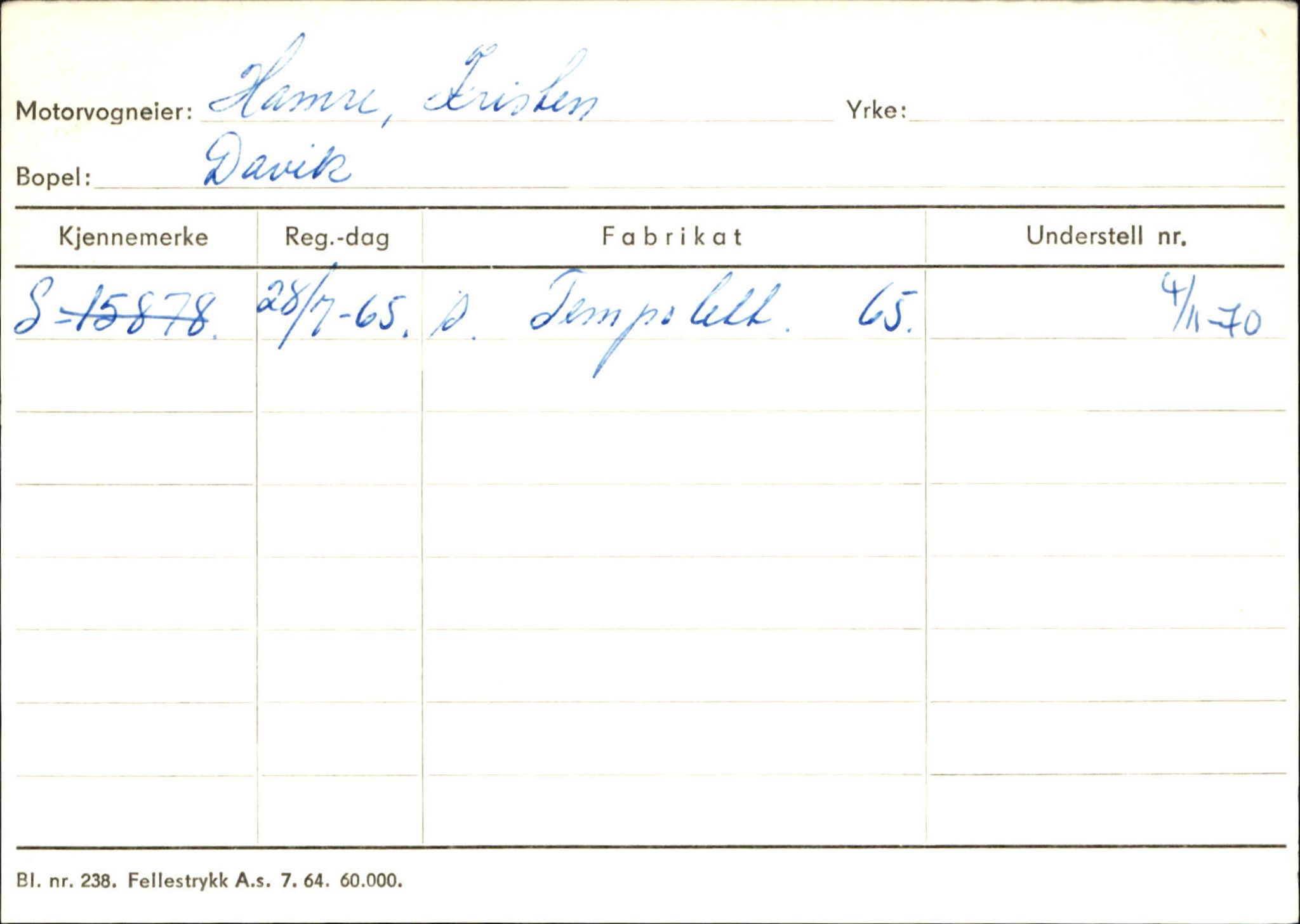 Statens vegvesen, Sogn og Fjordane vegkontor, SAB/A-5301/4/F/L0133: Eigarregister Bremanger A-Å. Gaular A-H, 1945-1975, p. 650