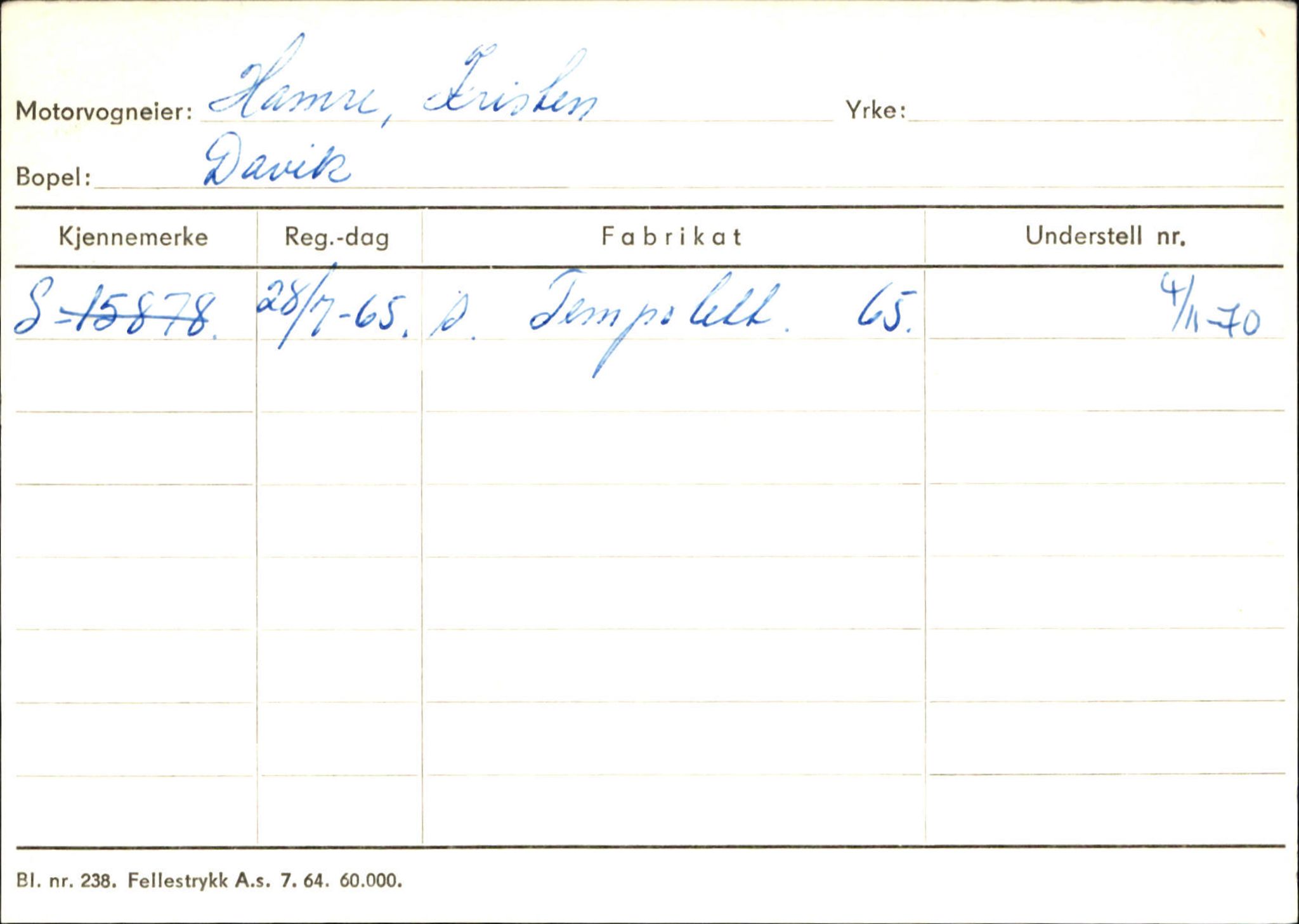 Statens vegvesen, Sogn og Fjordane vegkontor, AV/SAB-A-5301/4/F/L0133: Eigarregister Bremanger A-Å. Gaular A-H, 1945-1975, p. 650