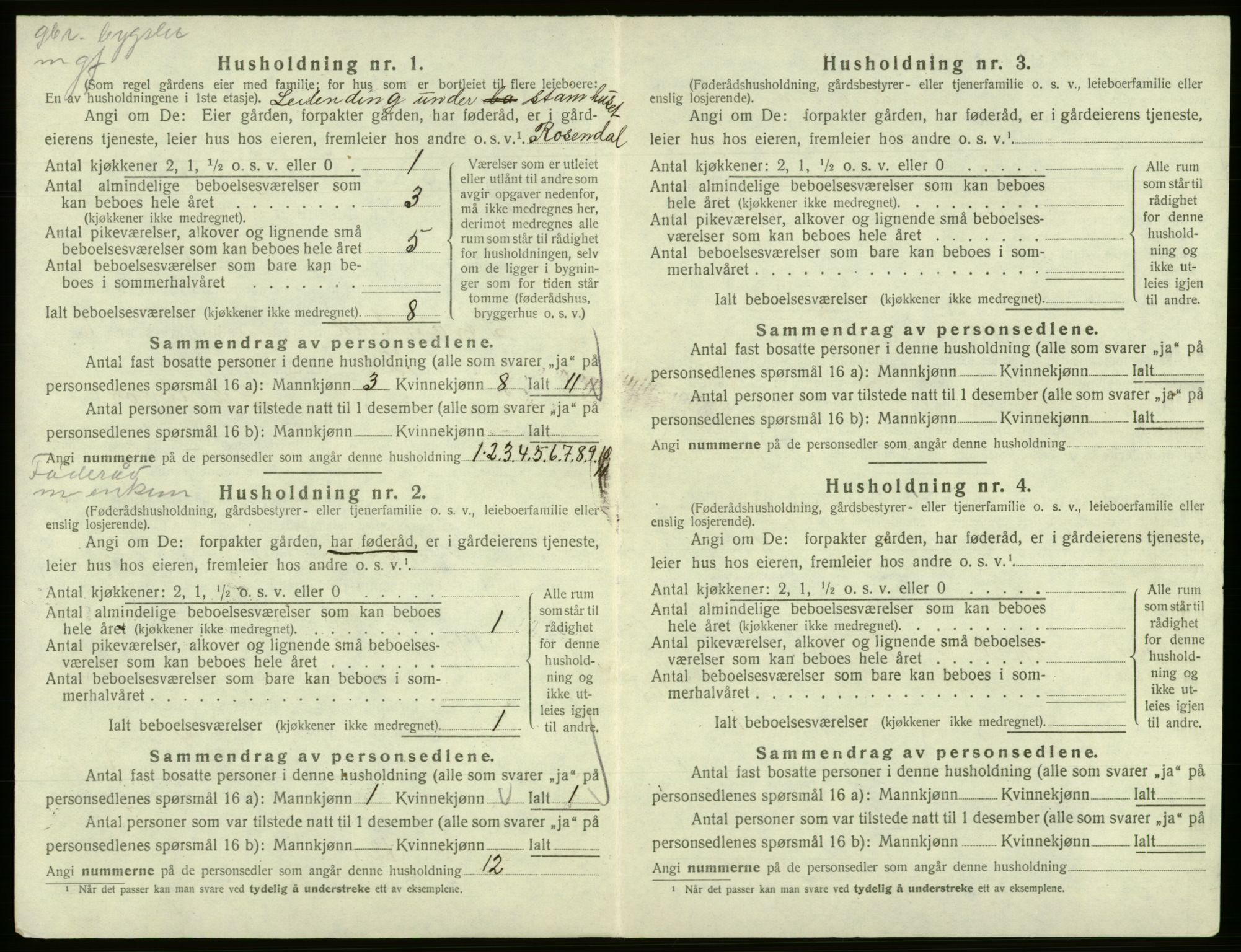 SAB, 1920 census for Strandvik, 1920, p. 662