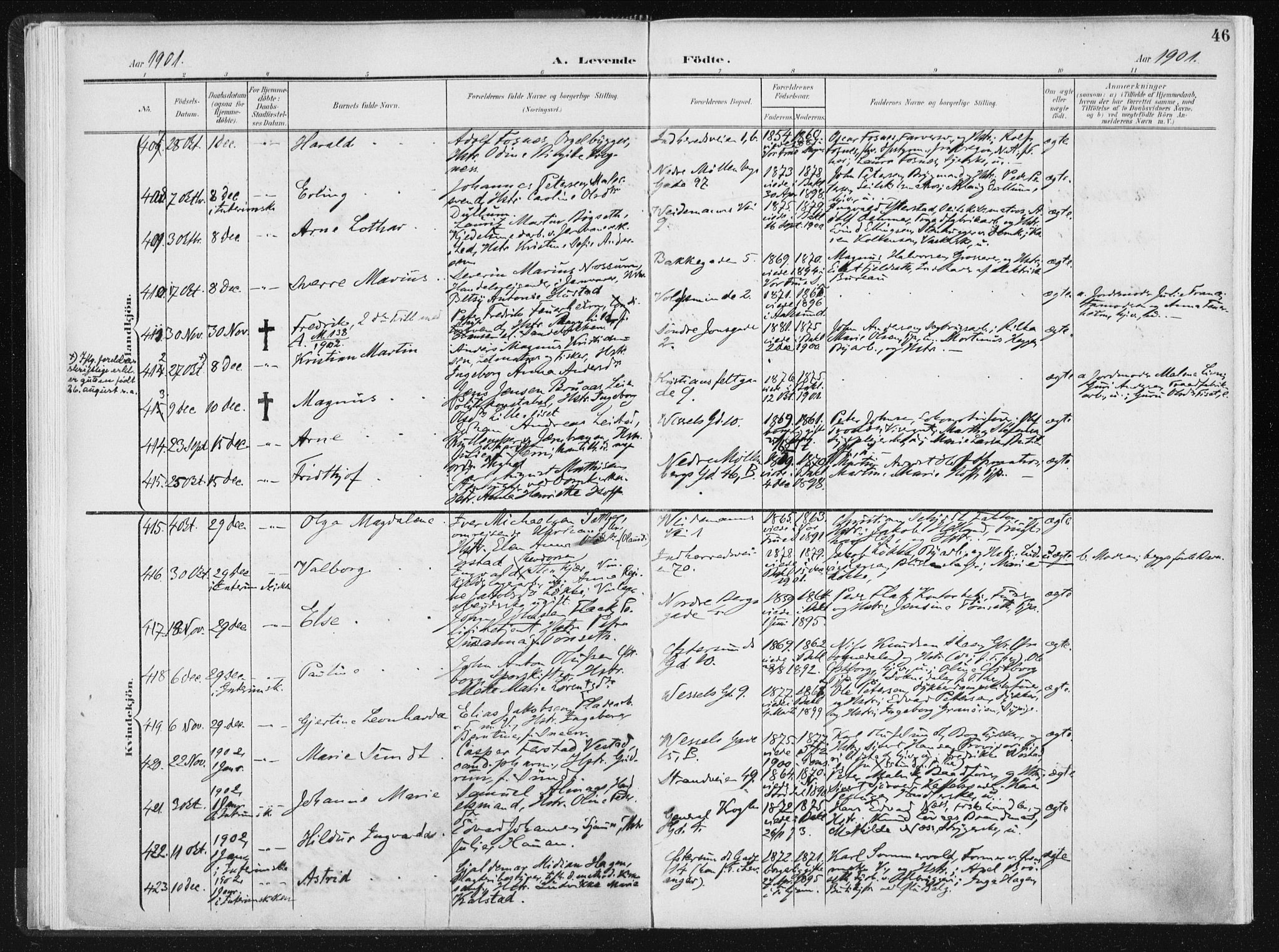 Ministerialprotokoller, klokkerbøker og fødselsregistre - Sør-Trøndelag, AV/SAT-A-1456/604/L0199: Parish register (official) no. 604A20I, 1901-1906, p. 46