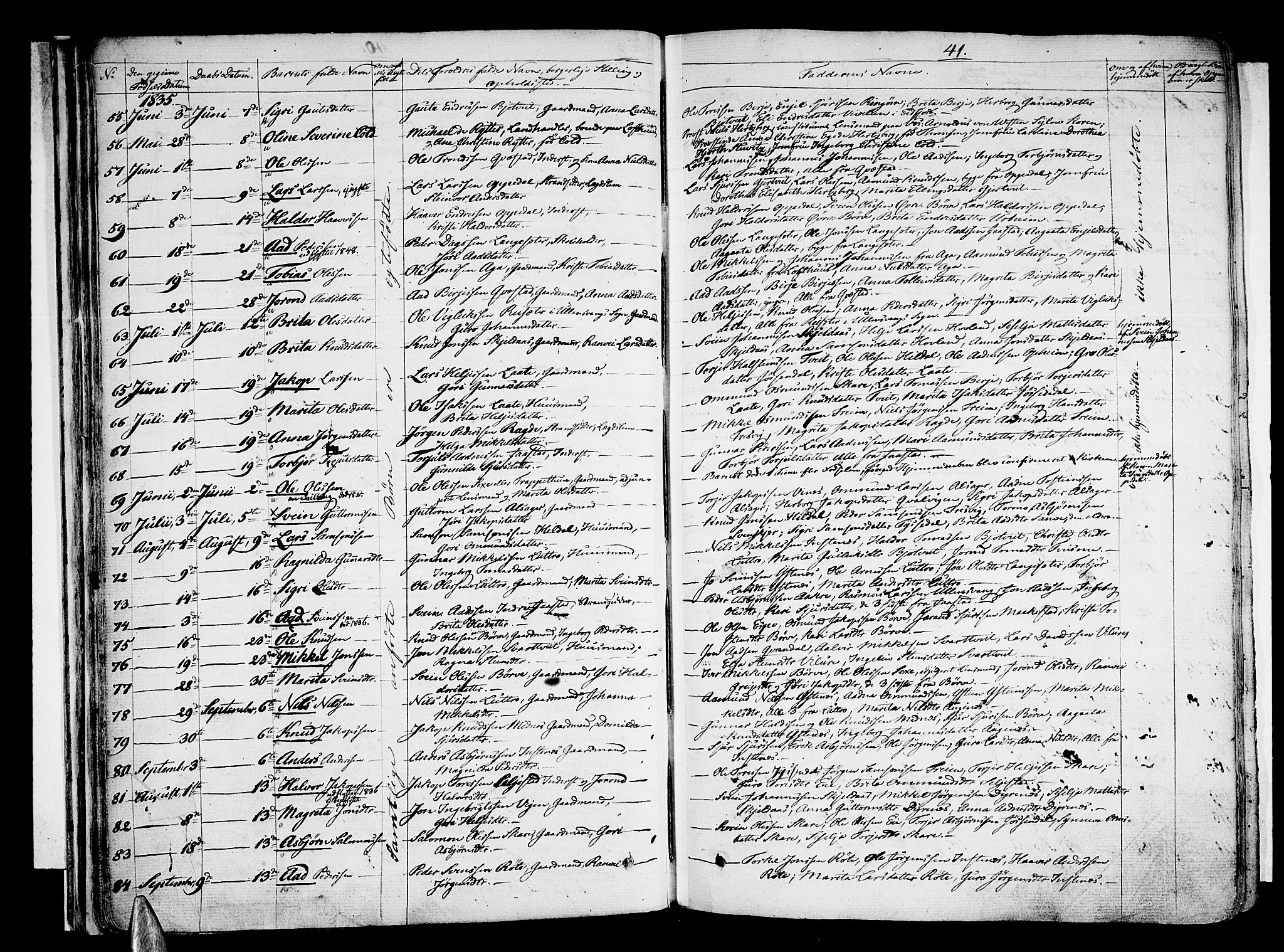 Ullensvang sokneprestembete, SAB/A-78701/H/Haa: Parish register (official) no. A 10, 1825-1853, p. 41
