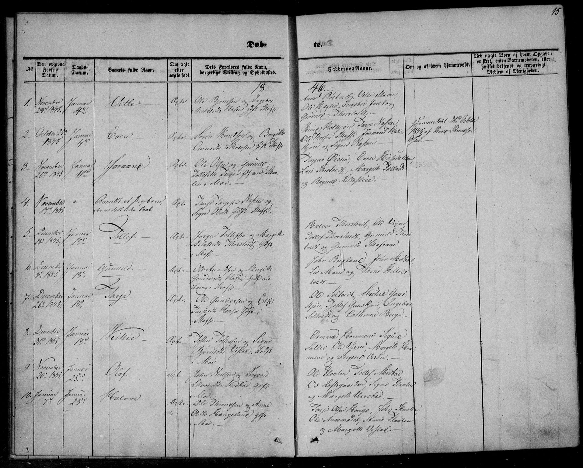 Mo kirkebøker, AV/SAKO-A-286/F/Fa/L0005: Parish register (official) no. I 5, 1844-1864, p. 15