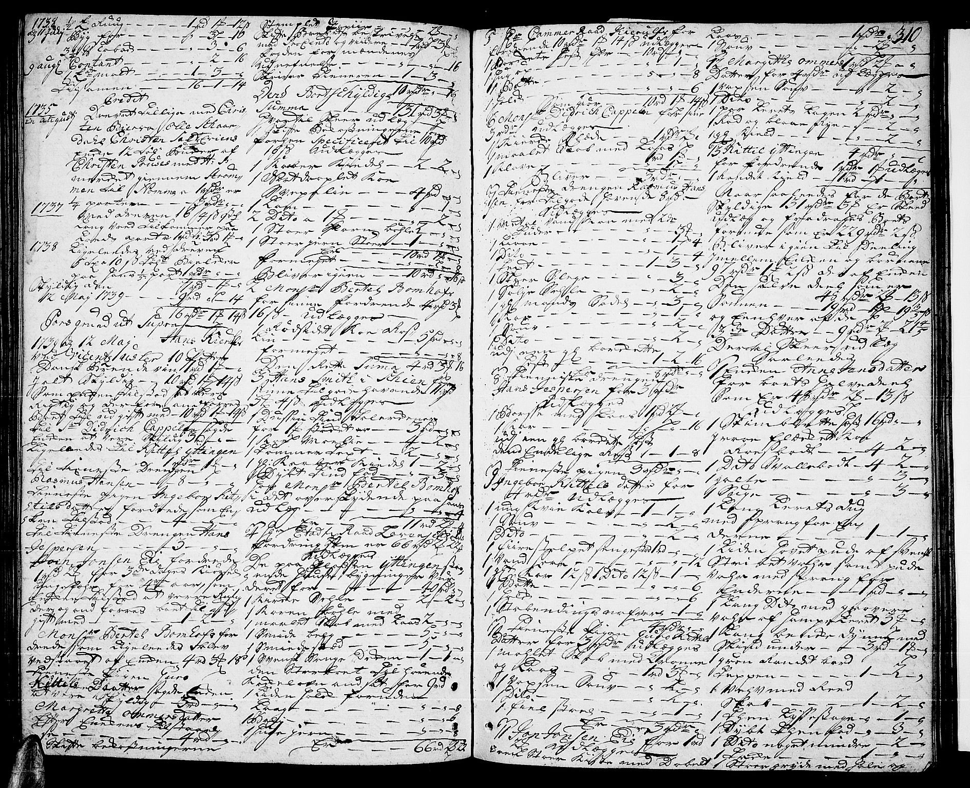 Nedre Telemark sorenskriveri, AV/SAKO-A-135/H/Hb/Hba/L0011: Skifteprotokoll, 1736-1740, p. 309b-310a