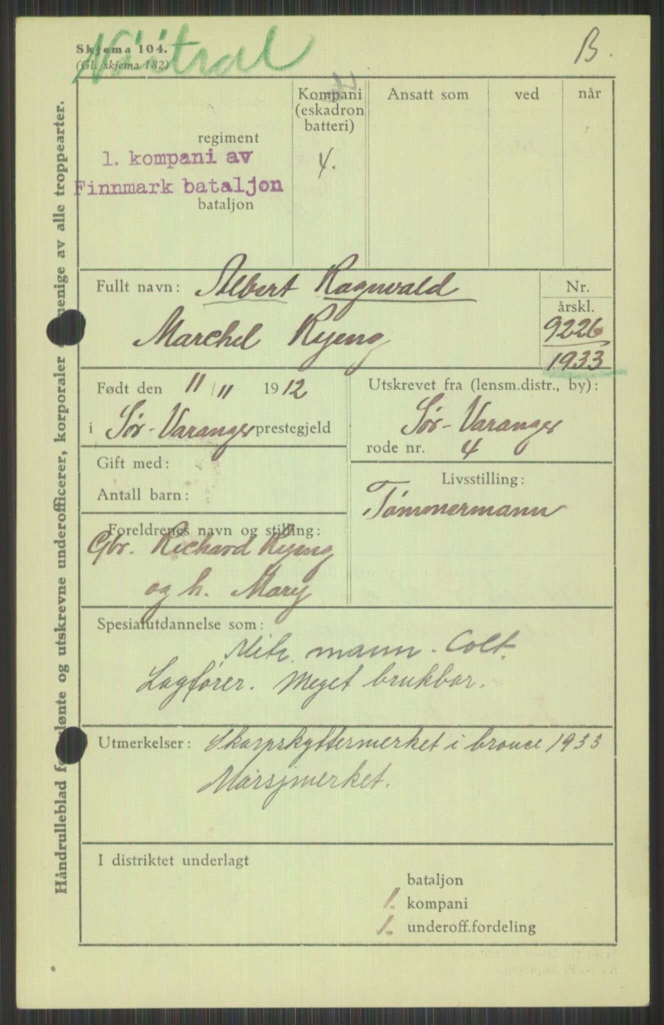 Forsvaret, Varanger bataljon, AV/RA-RAFA-2258/1/D/L0440: Rulleblad for fødte 1892-1912, 1892-1912, p. 1757