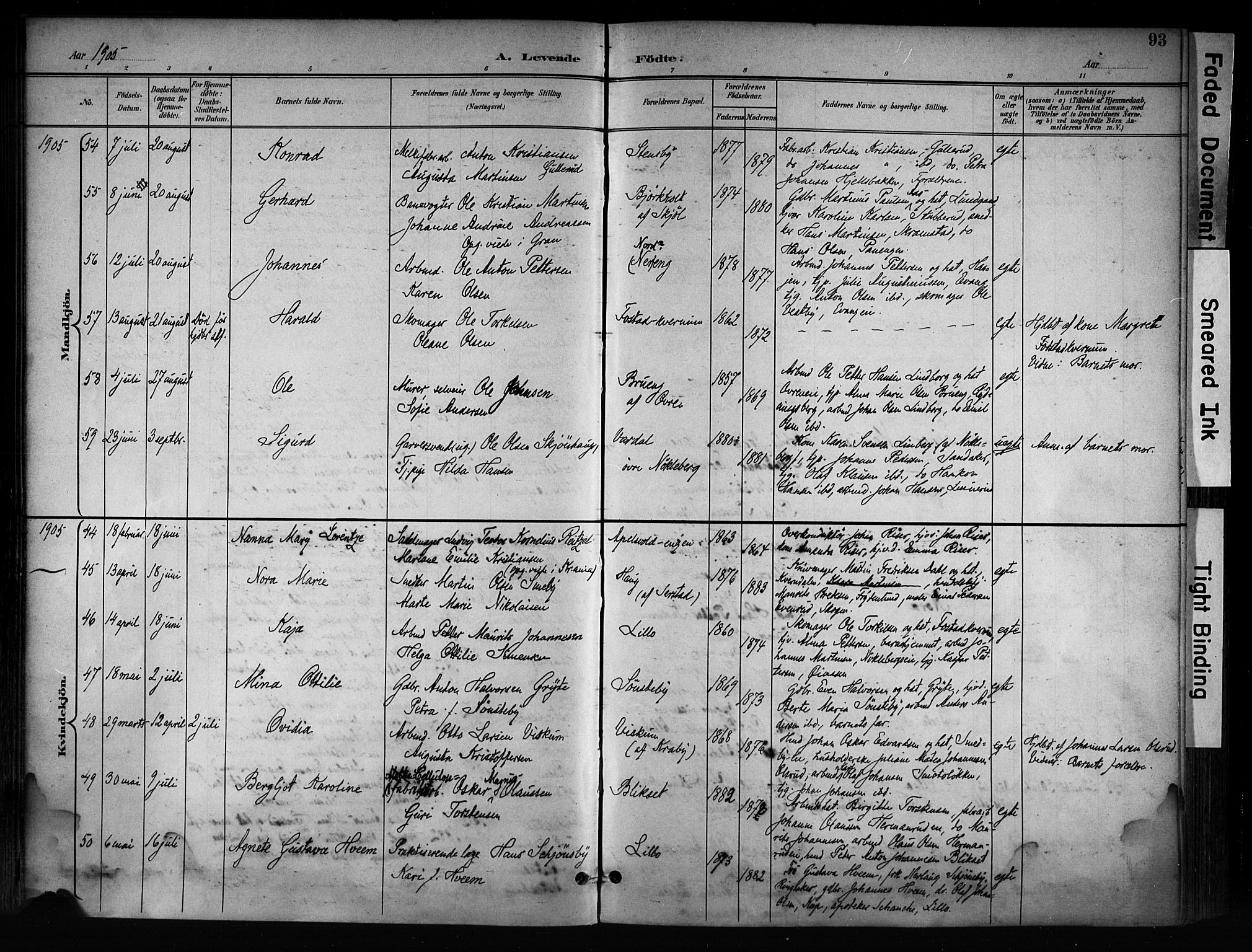 Østre Toten prestekontor, AV/SAH-PREST-104/H/Ha/Haa/L0008: Parish register (official) no. 8, 1897-1909, p. 93