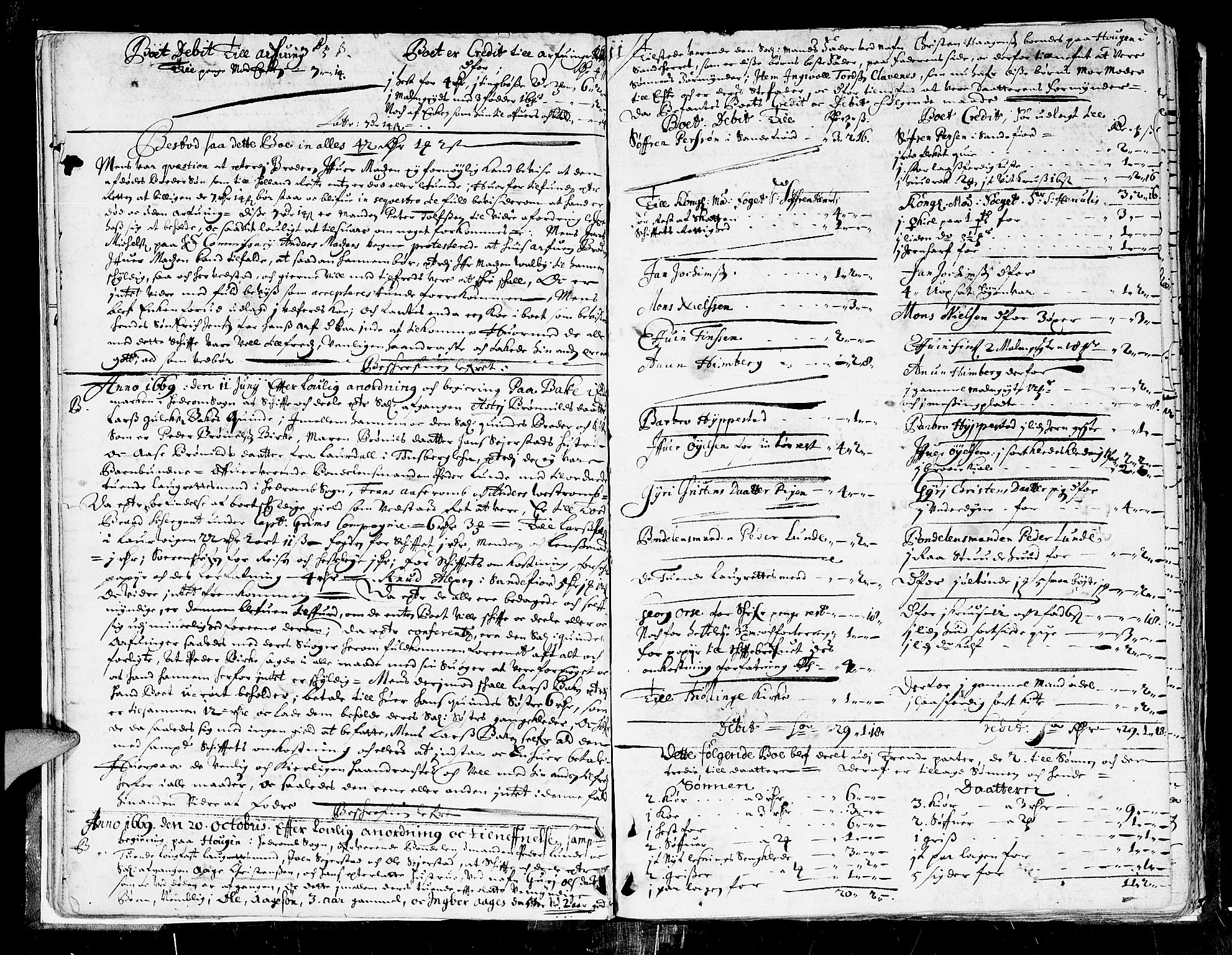 Larvik sorenskriveri, AV/SAKO-A-83/H/Hd/Hda/L0001: Skifteprotokoll, 1666-1677, p. 10b-11a