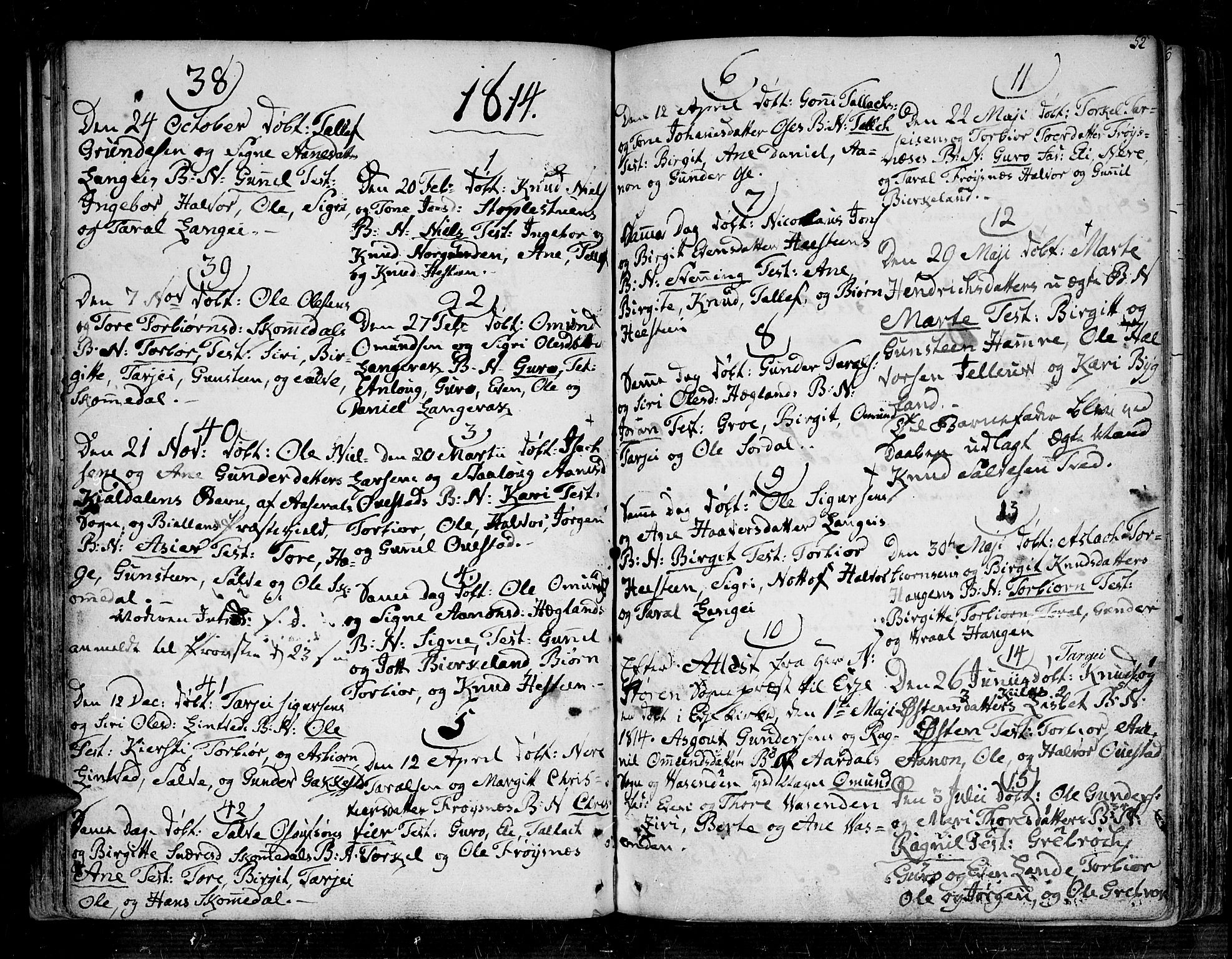 Bygland sokneprestkontor, SAK/1111-0006/F/Fa/Fab/L0002: Parish register (official) no. A 2, 1766-1816, p. 52